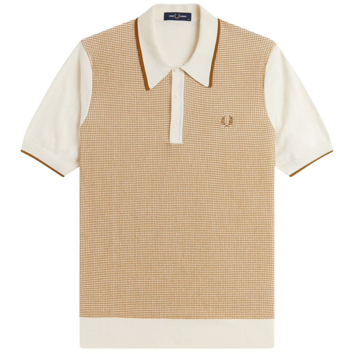 Fred Perry Tonic Waffle Knitted Shirt - Ecru