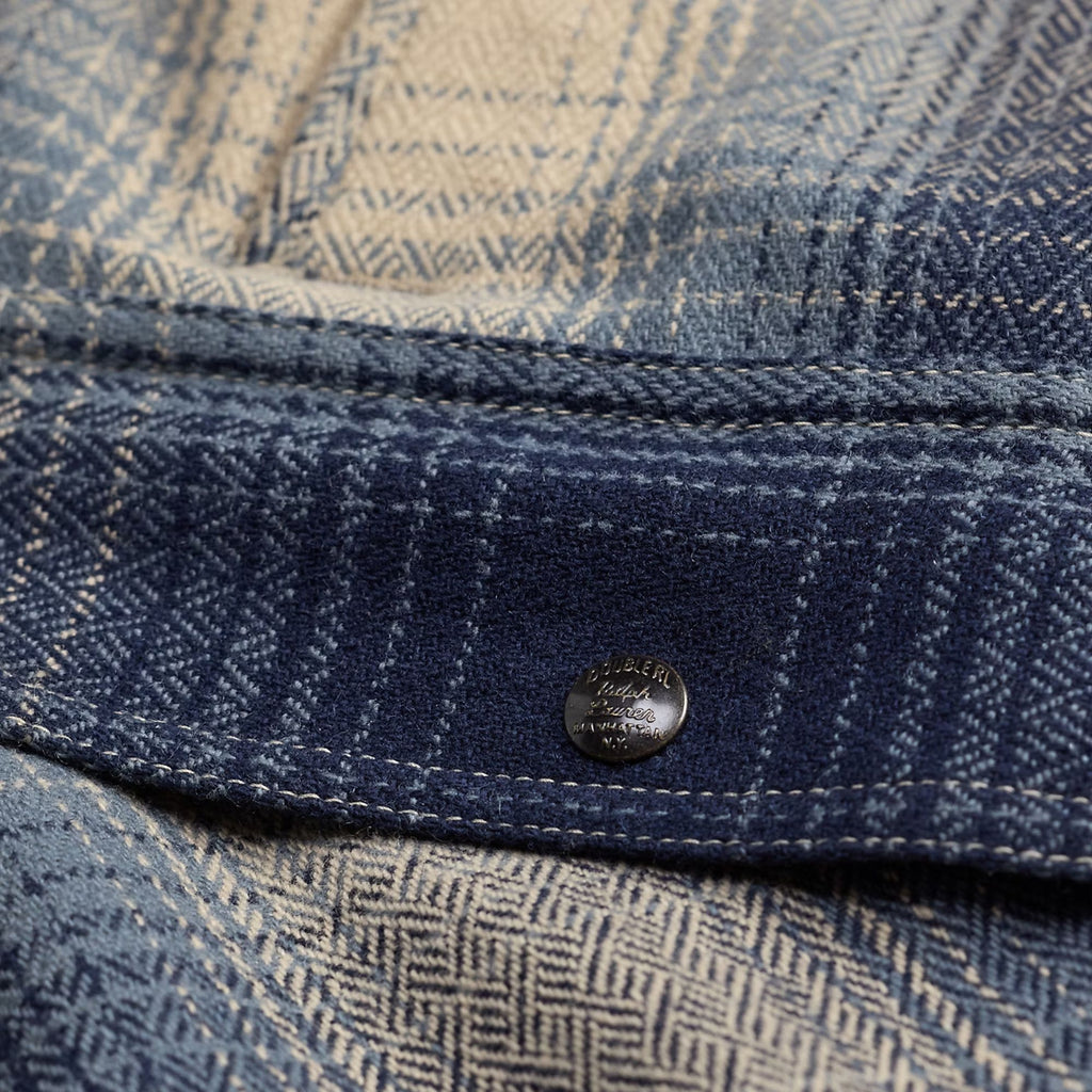 RRL by Ralph Lauren Plaid Wool Twill Overshirt - Blue/Cream