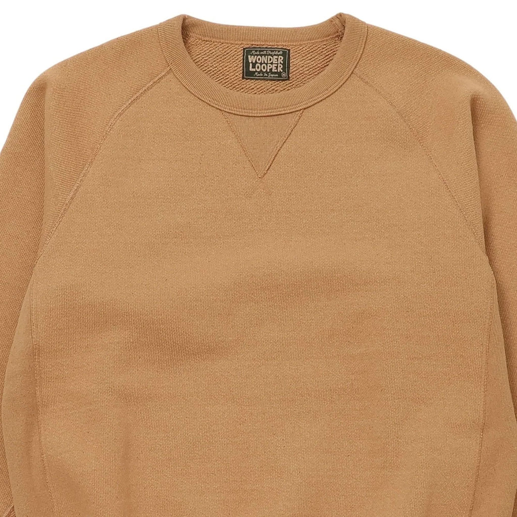 Wonder Looper Double Heavyweight French Terry Foxfibre Pullover Crewneck - Brown