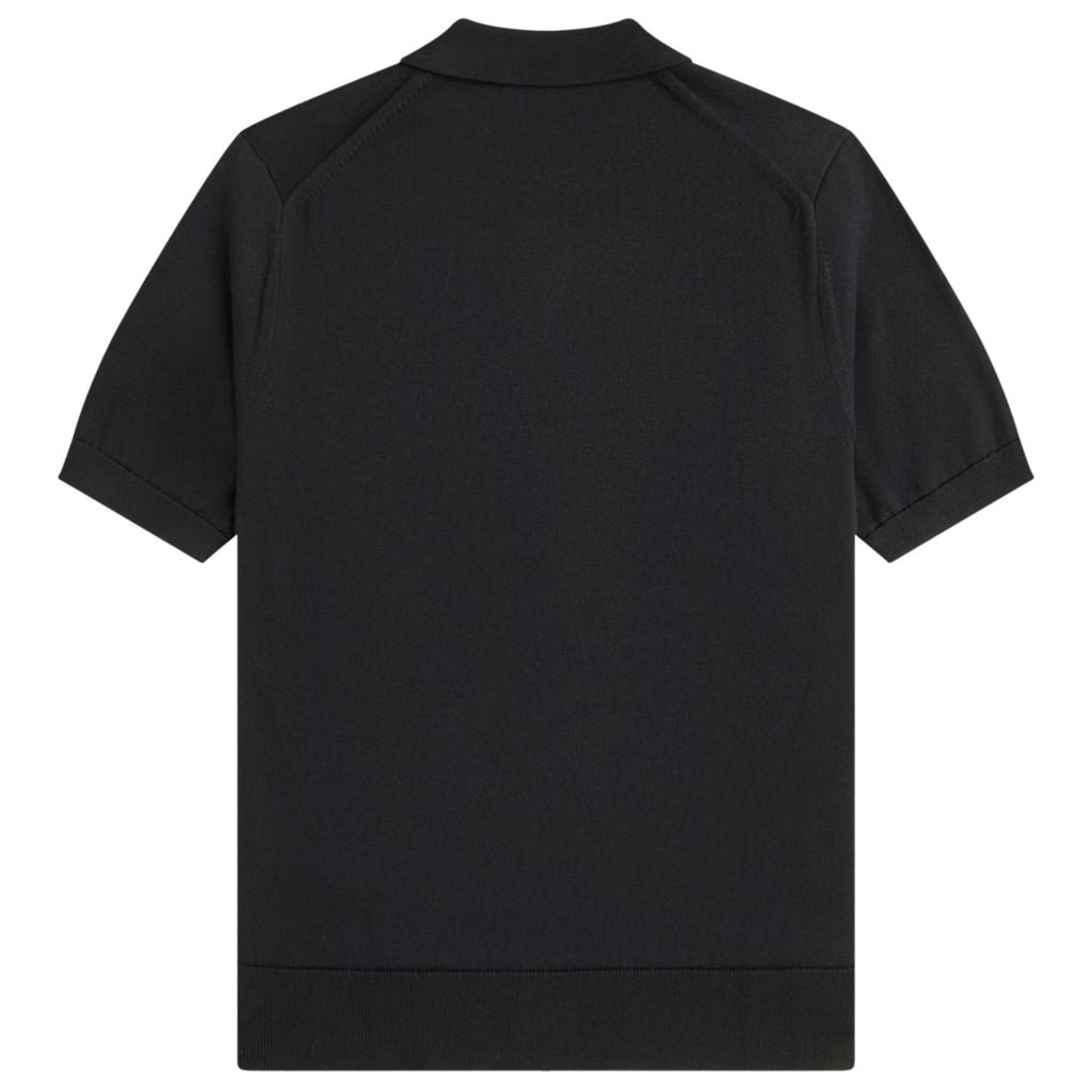 Fred Perry Long Staple Cotton Knitted Shirt - Black