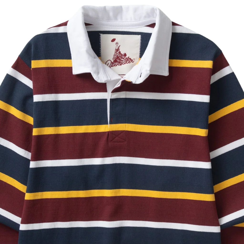 Opensider Classic Rugby Shirt - Burgundy Multi-Stripe
