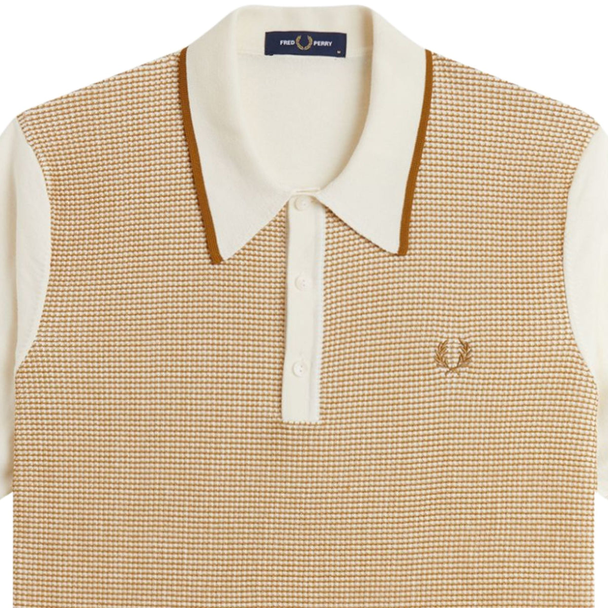 Fred Perry Tonic Waffle Knitted Shirt - Ecru