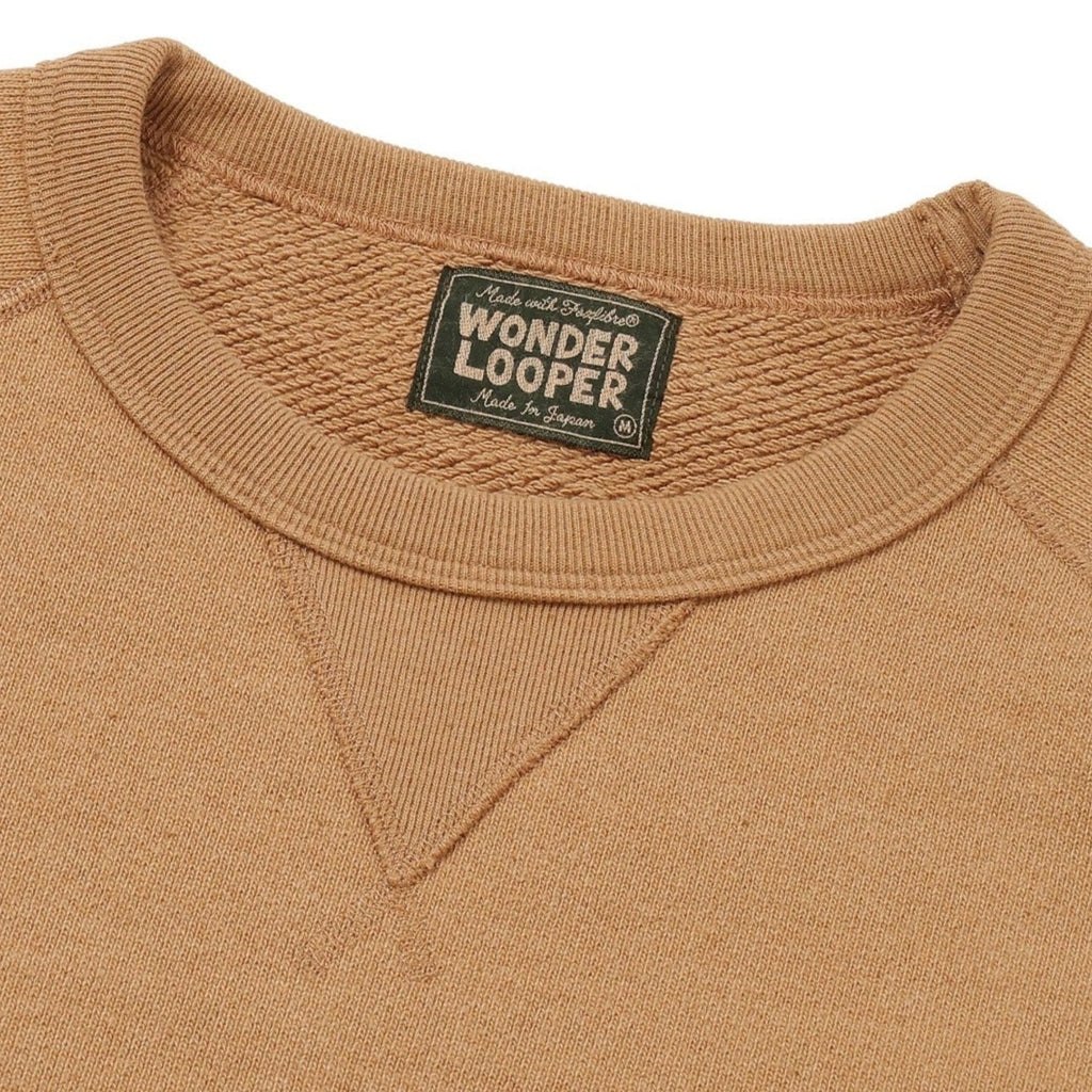 Wonder Looper Double Heavyweight French Terry Foxfibre Pullover Crewneck - Brown