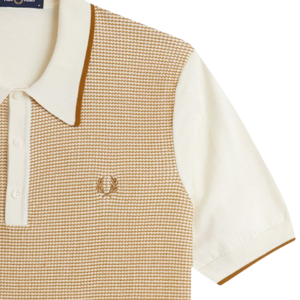 Fred Perry Tonic Waffle Knitted Shirt - Ecru
