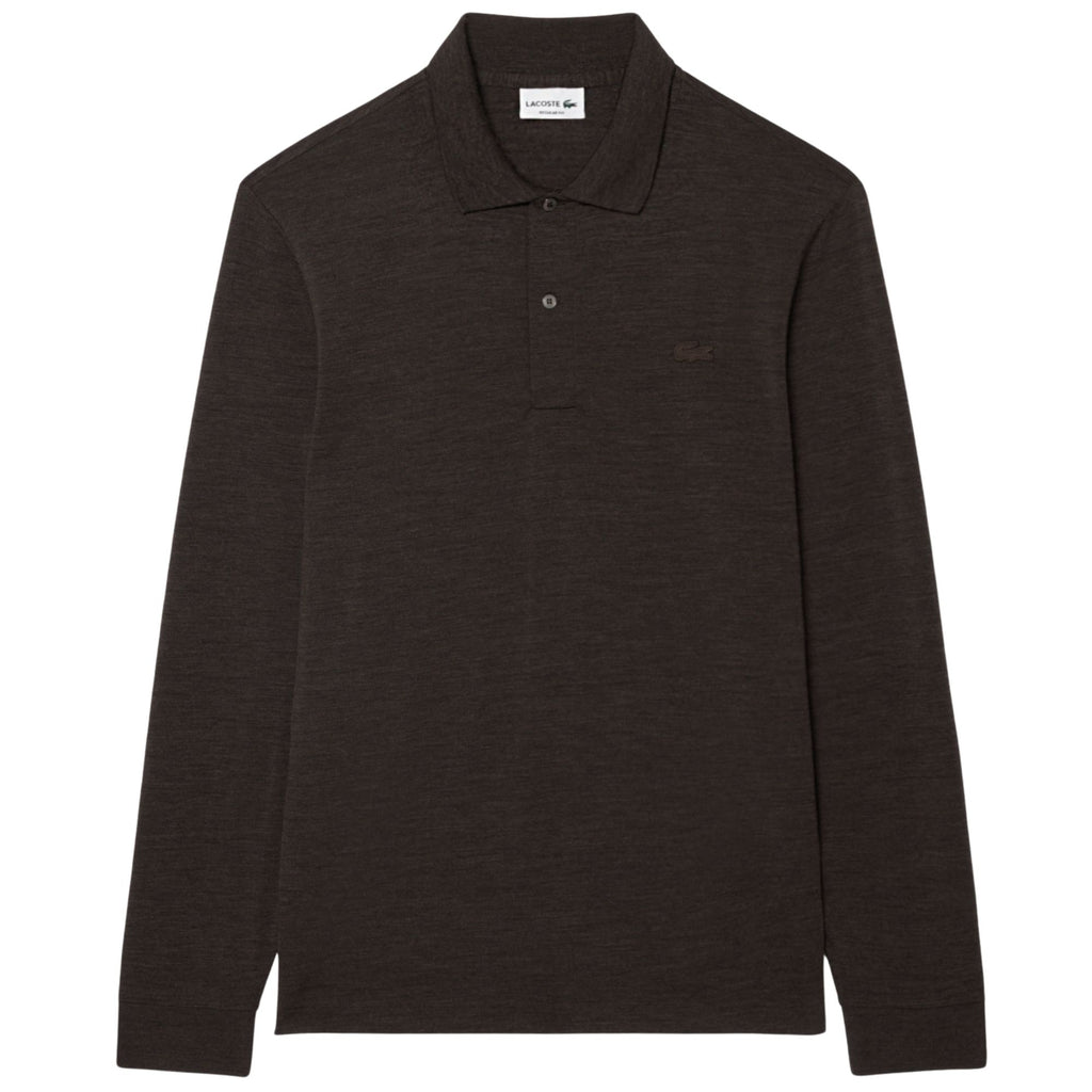 Lacoste Regular Fit Long Sleeved Wool Polo Shirt - Brown
