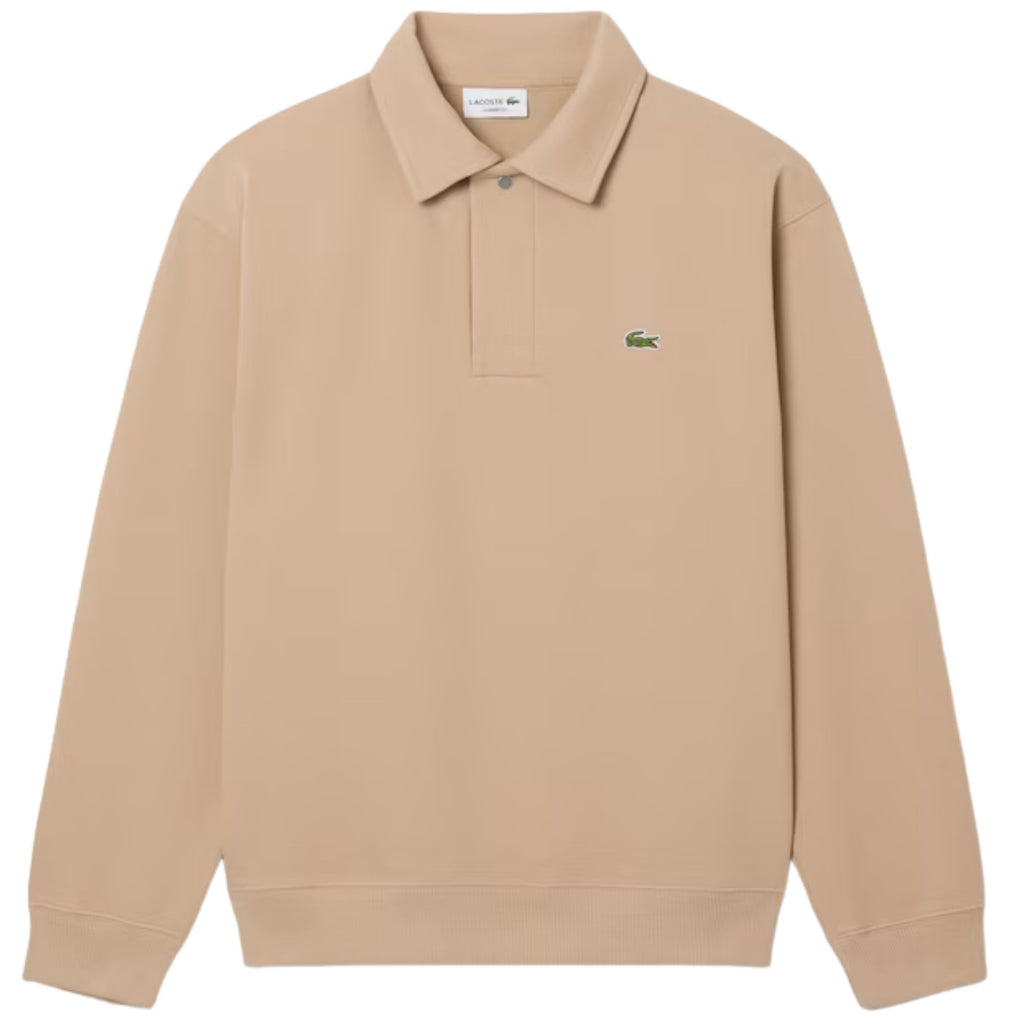 Lacoste Polo Collar Piqué Sweatshirt - Beige