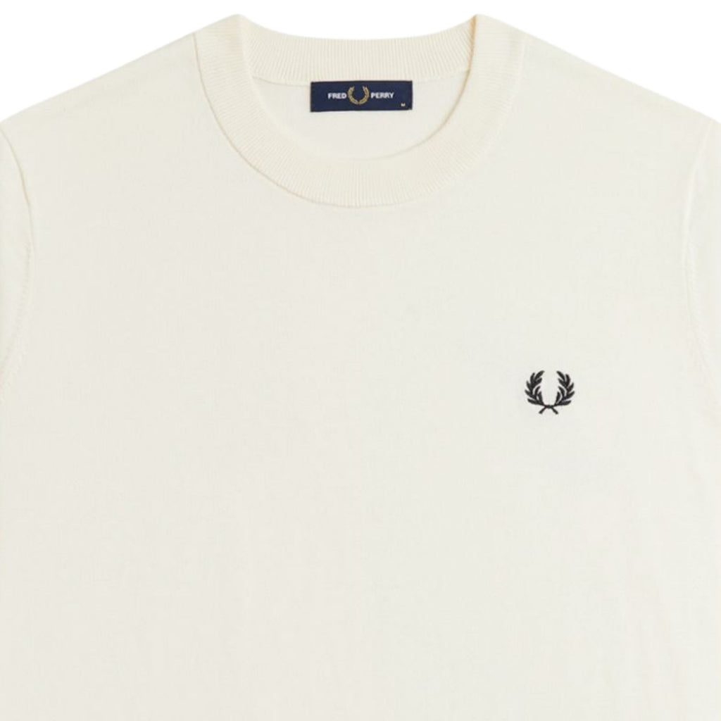 Fred Perry Long Staple Cotton Knitted T-Shirt - Ecru