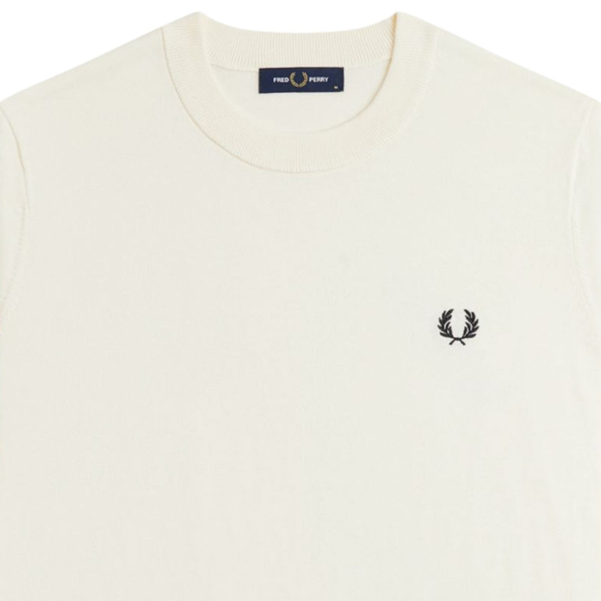 Fred Perry Long Staple Cotton Knitted T-Shirt - Ecru