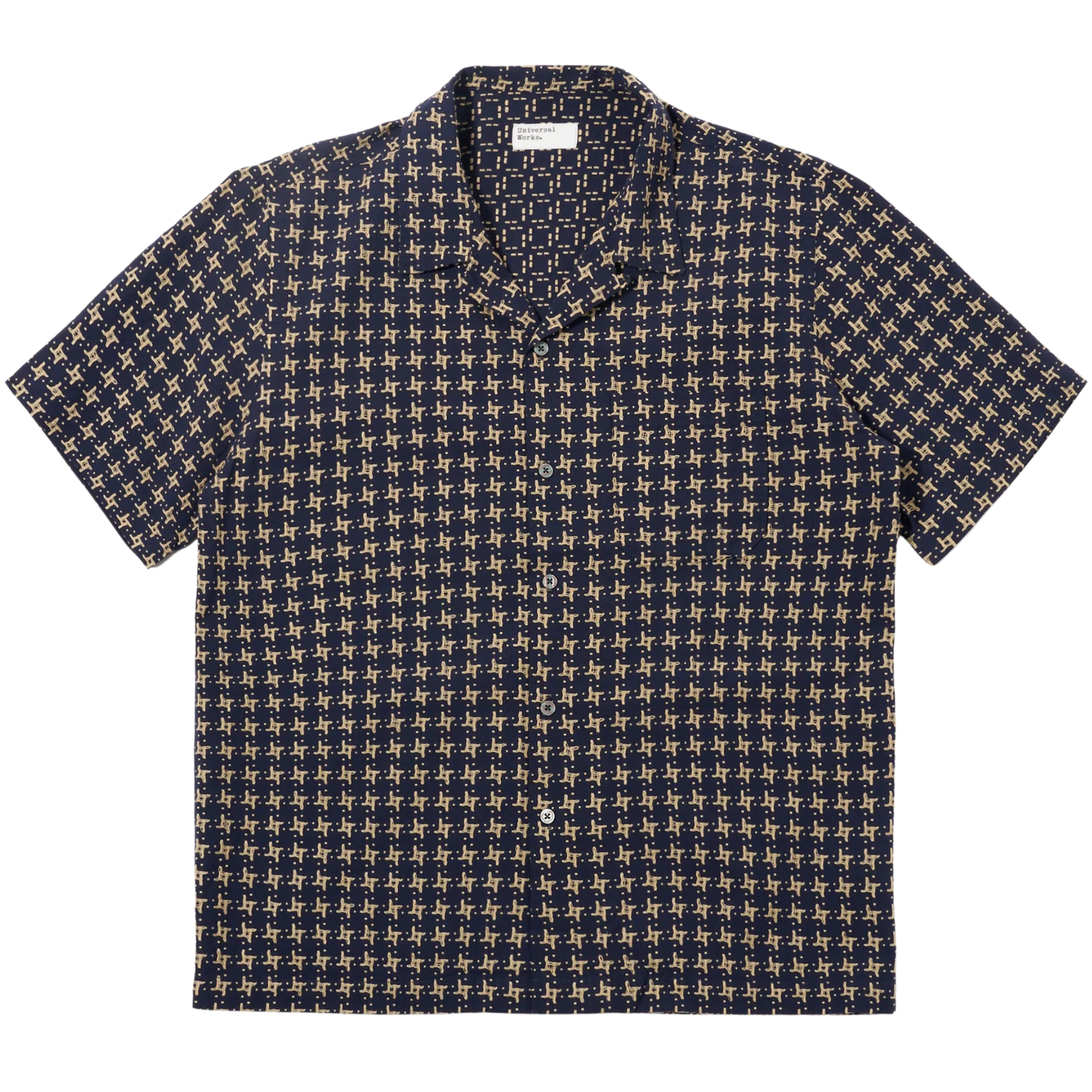 Rhodes 8 Cotton Road Shirt - Navy/Sand
