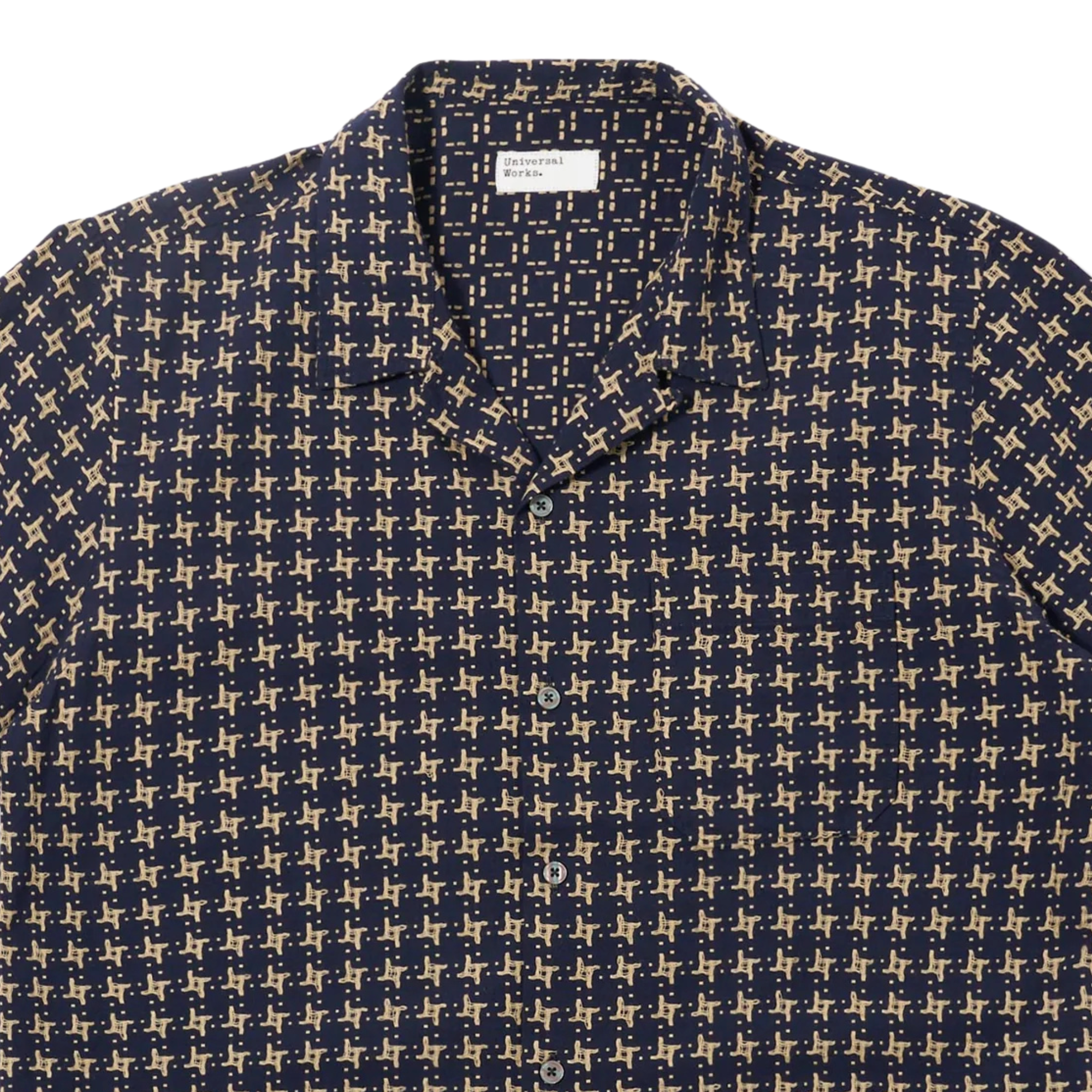 Rhodes 8 Cotton Road Shirt - Navy/Sand