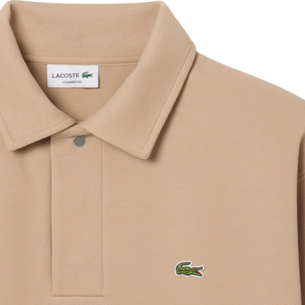 Lacoste Polo Collar Piqué Sweatshirt - Beige
