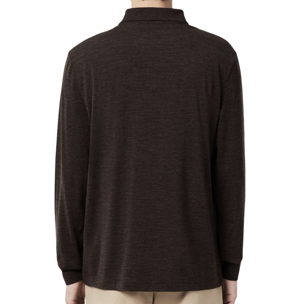Lacoste Regular Fit Long Sleeved Wool Polo Shirt - Brown