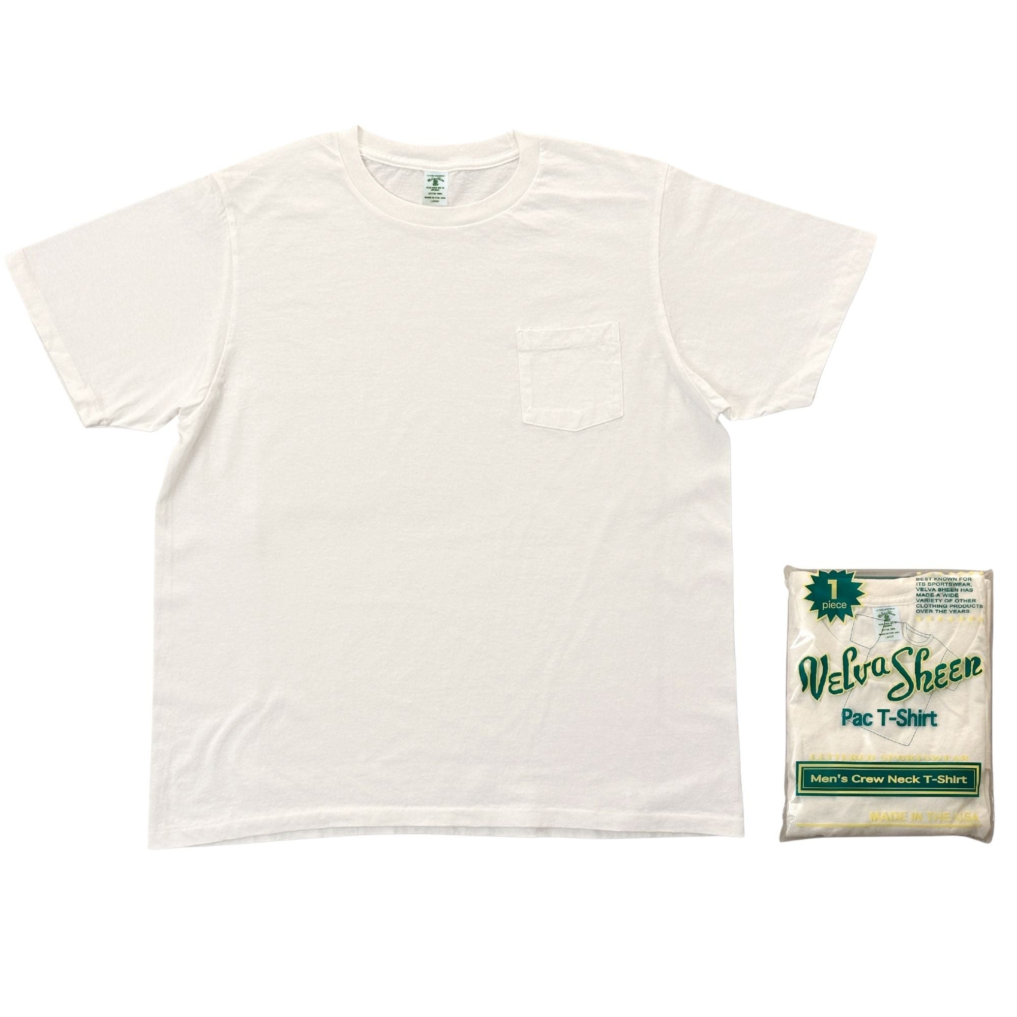 Velva Sheen	Short Sleeve Crew Neck T-Shirt W/Pocket - White