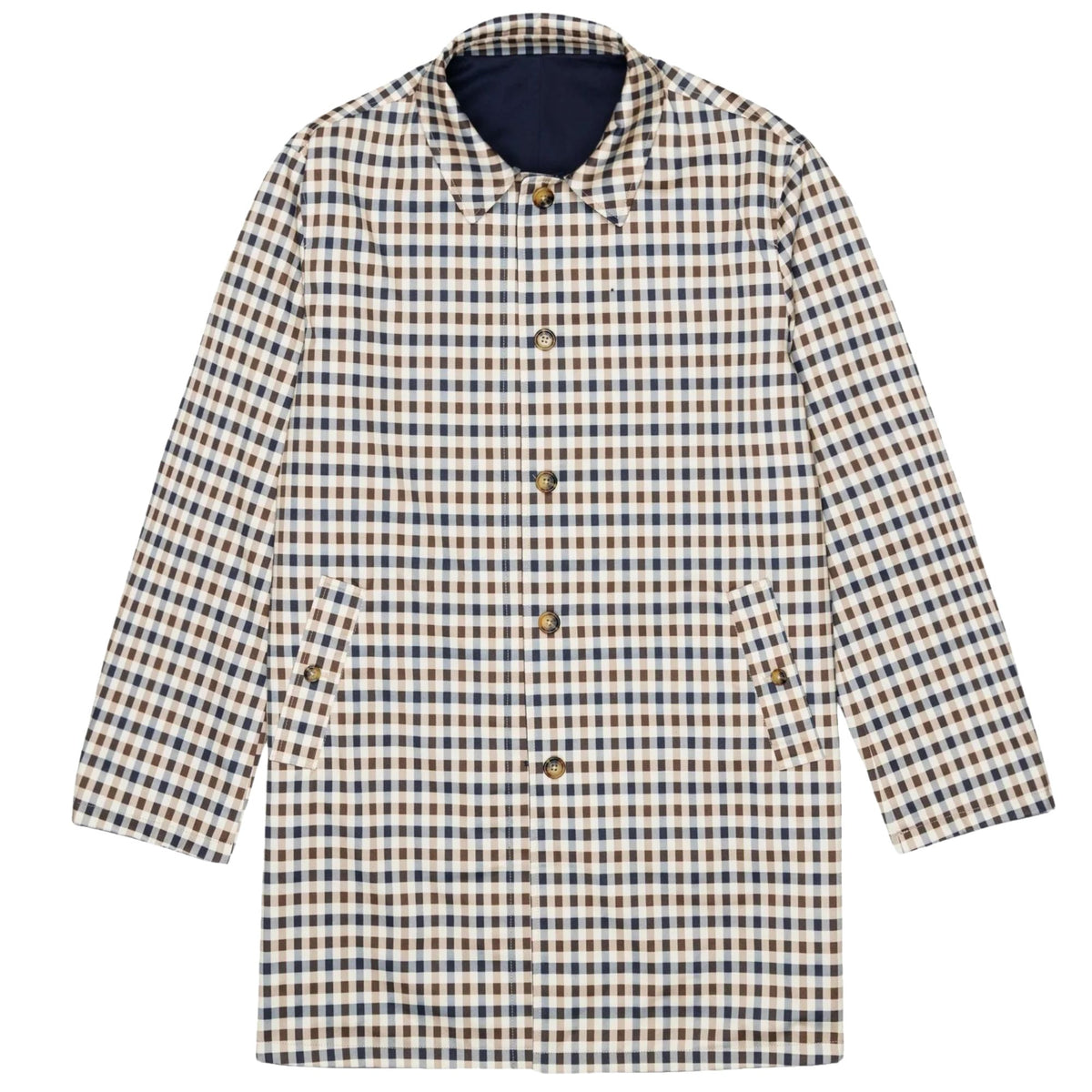 Aquascutum Archival Reversible Mid Coat - Navy