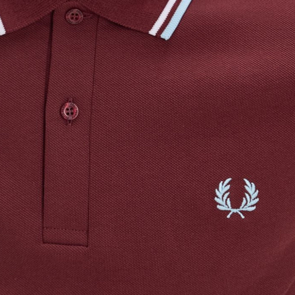 Fred Perry Reissues M12 Twin Tipped Polo - Maroon/White/Ice