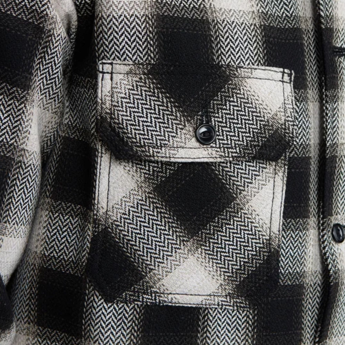 Naked and Famous Denim Trippy Ombre Plaid Work Shirt - Ivory