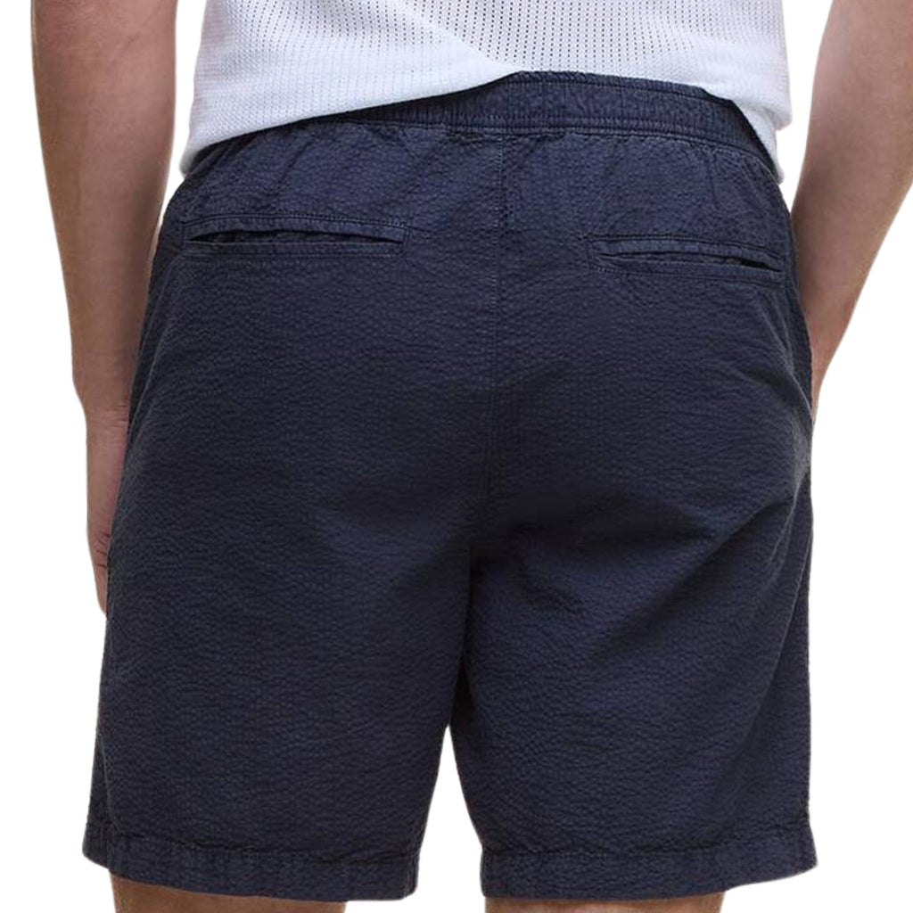 Seersucker Relaxed Shorts - Navy