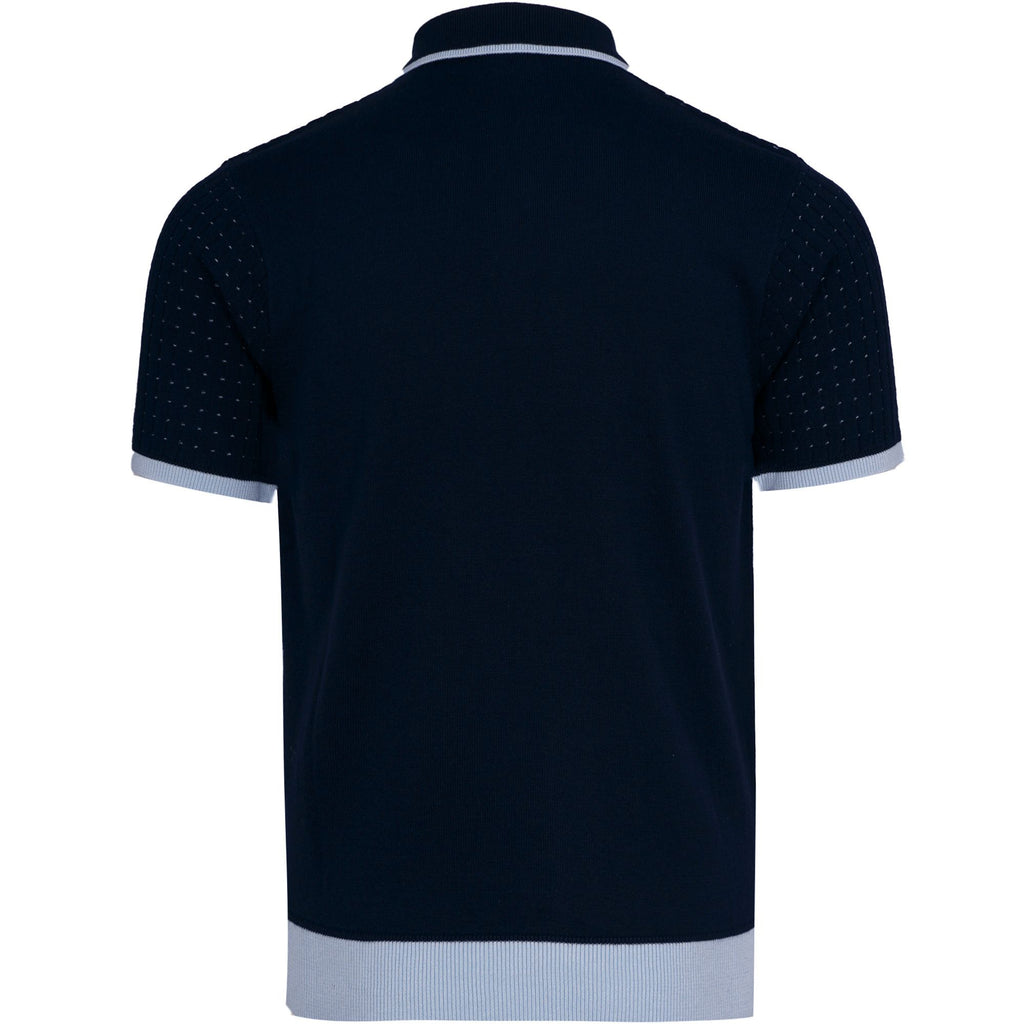 Gabicci Vintage Osbourne Knit Polo - Navy