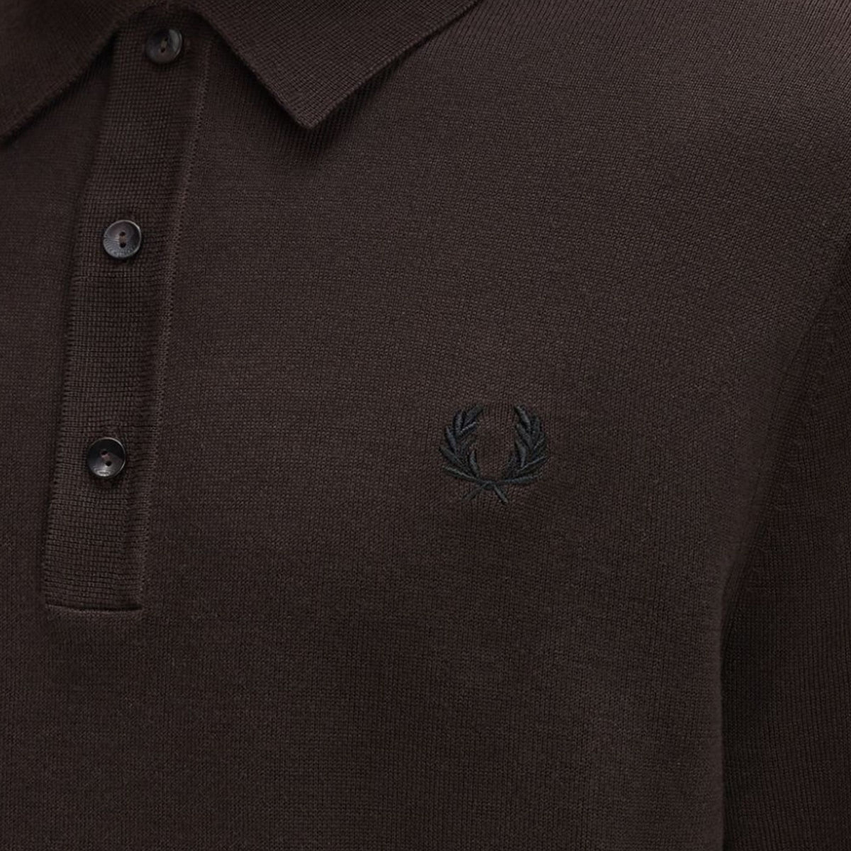 Fred Perry Cotton Knitted Shirt - Rich Brown