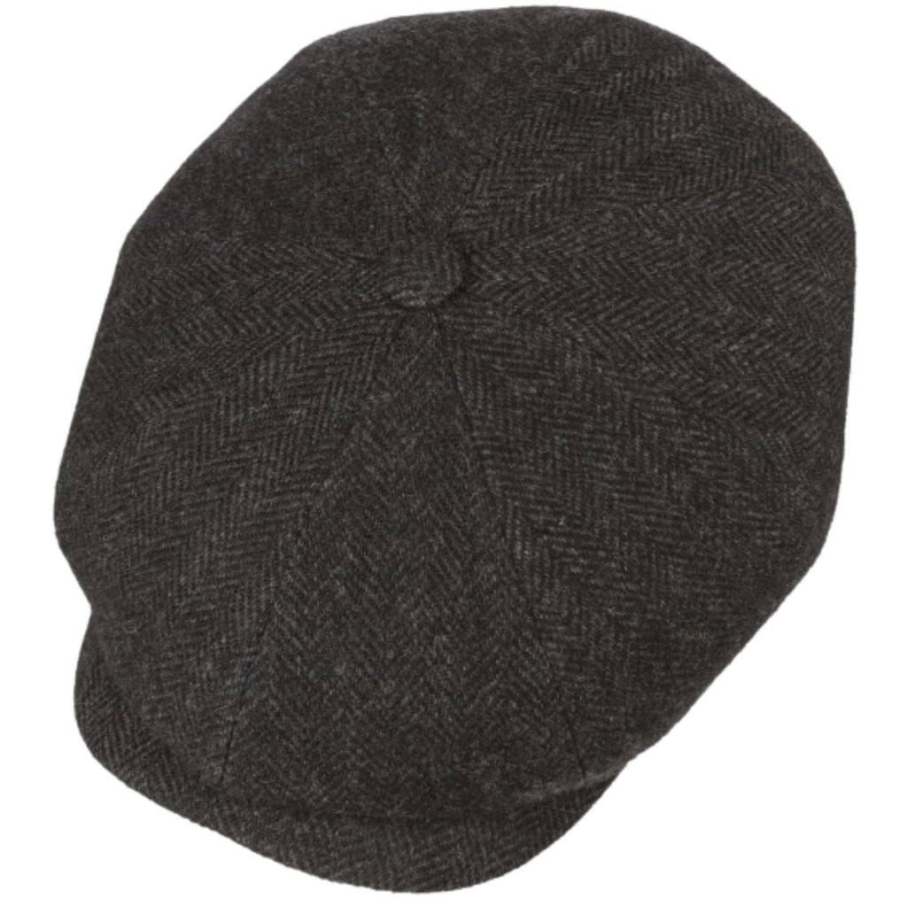 Stetson Hats Hatteras Classic Wool Flat Cap - Black/Grey