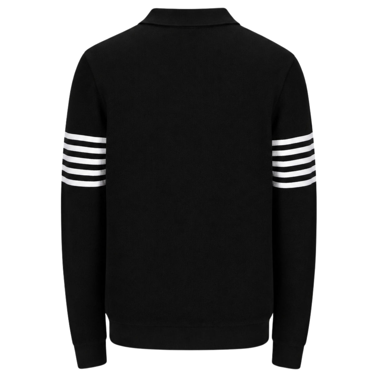 Fila Vintage Luis 1/4 Zip Long Sleeve Polo - Black/White