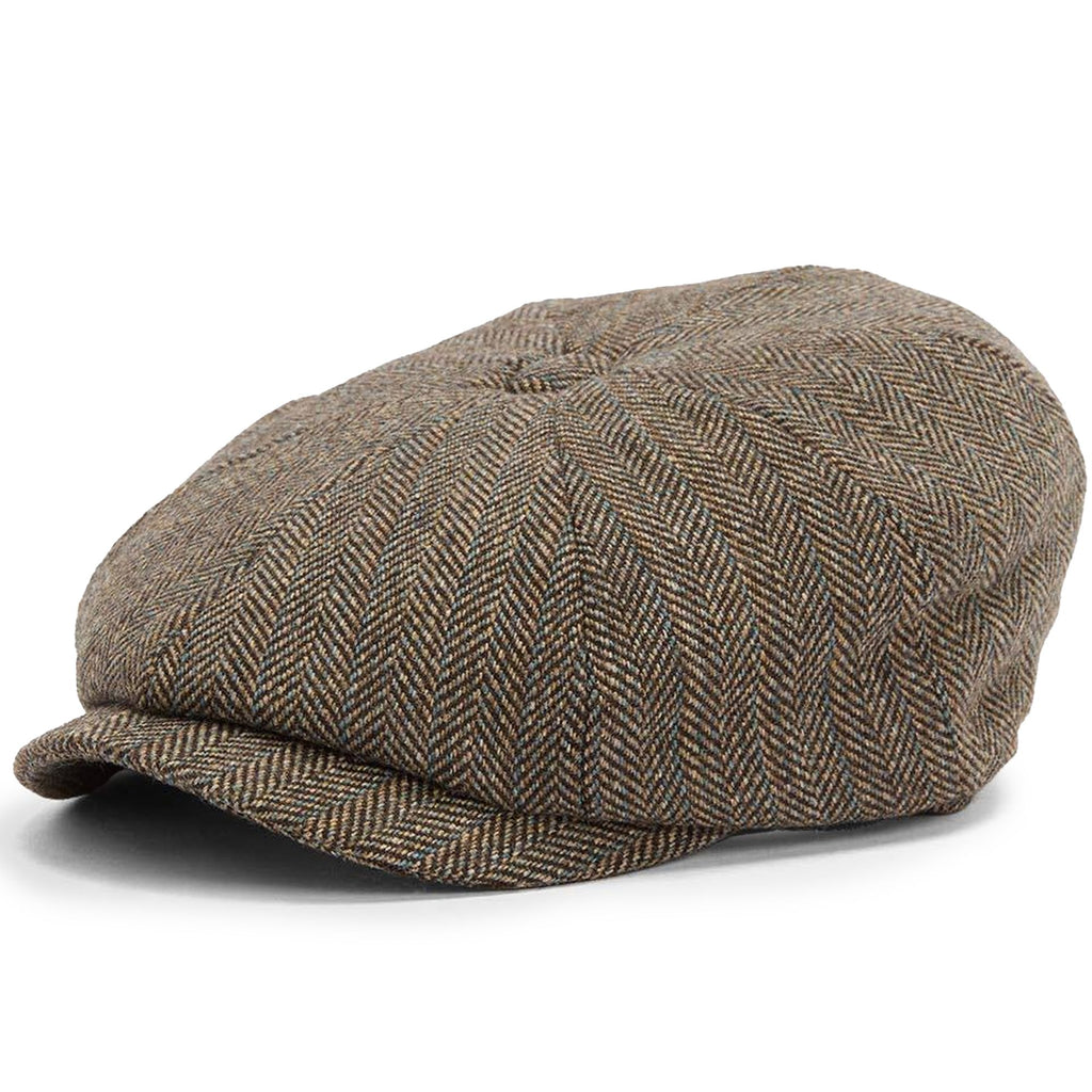Barbour Fyne Tweed Baker Boy Cap - Brown