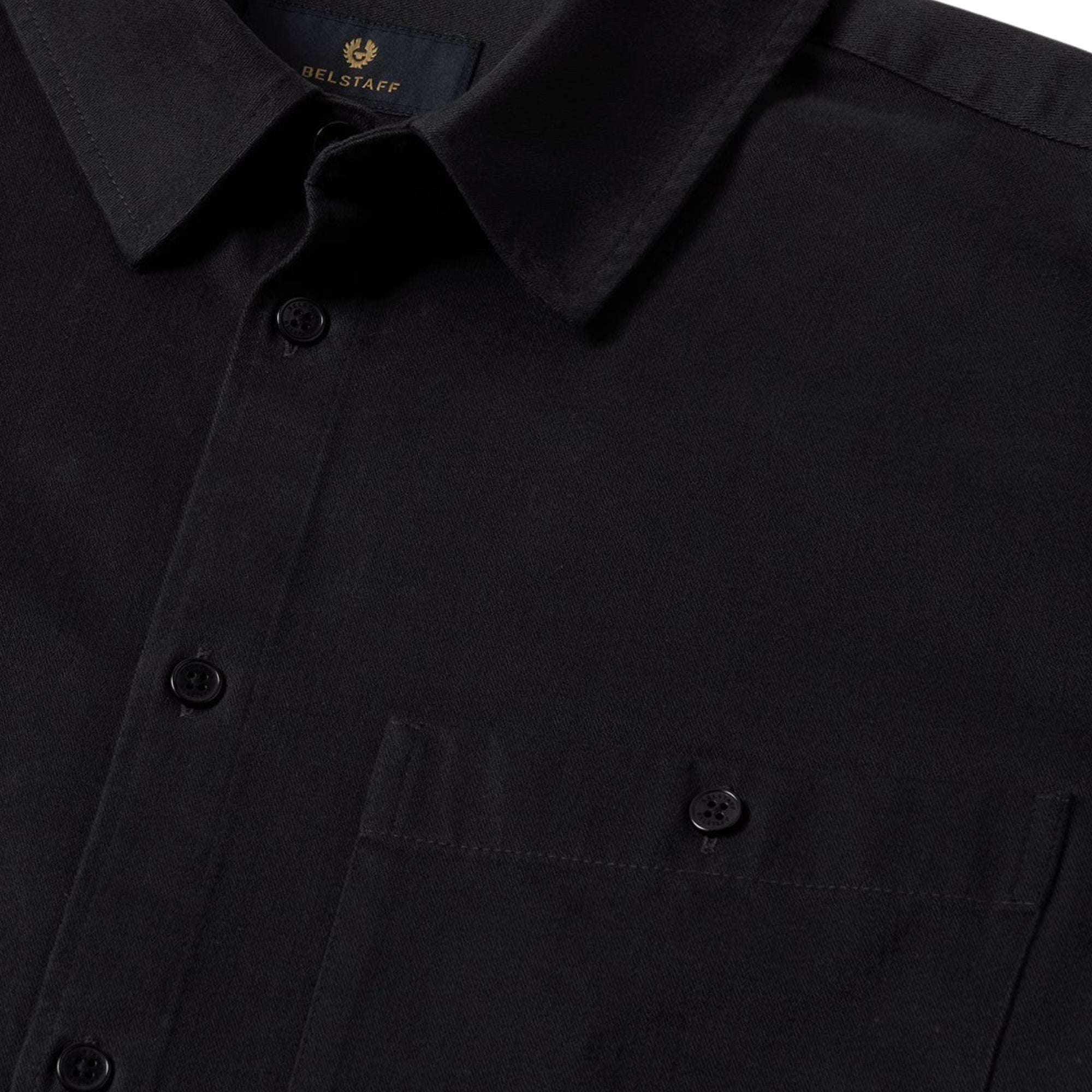 Belstaff Outpost Shirt Cotton Herringbone - Black