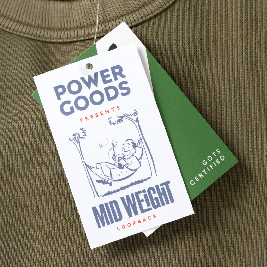 Power Goods Loopback Crewneck - Olive PG005-OL – Stuarts London