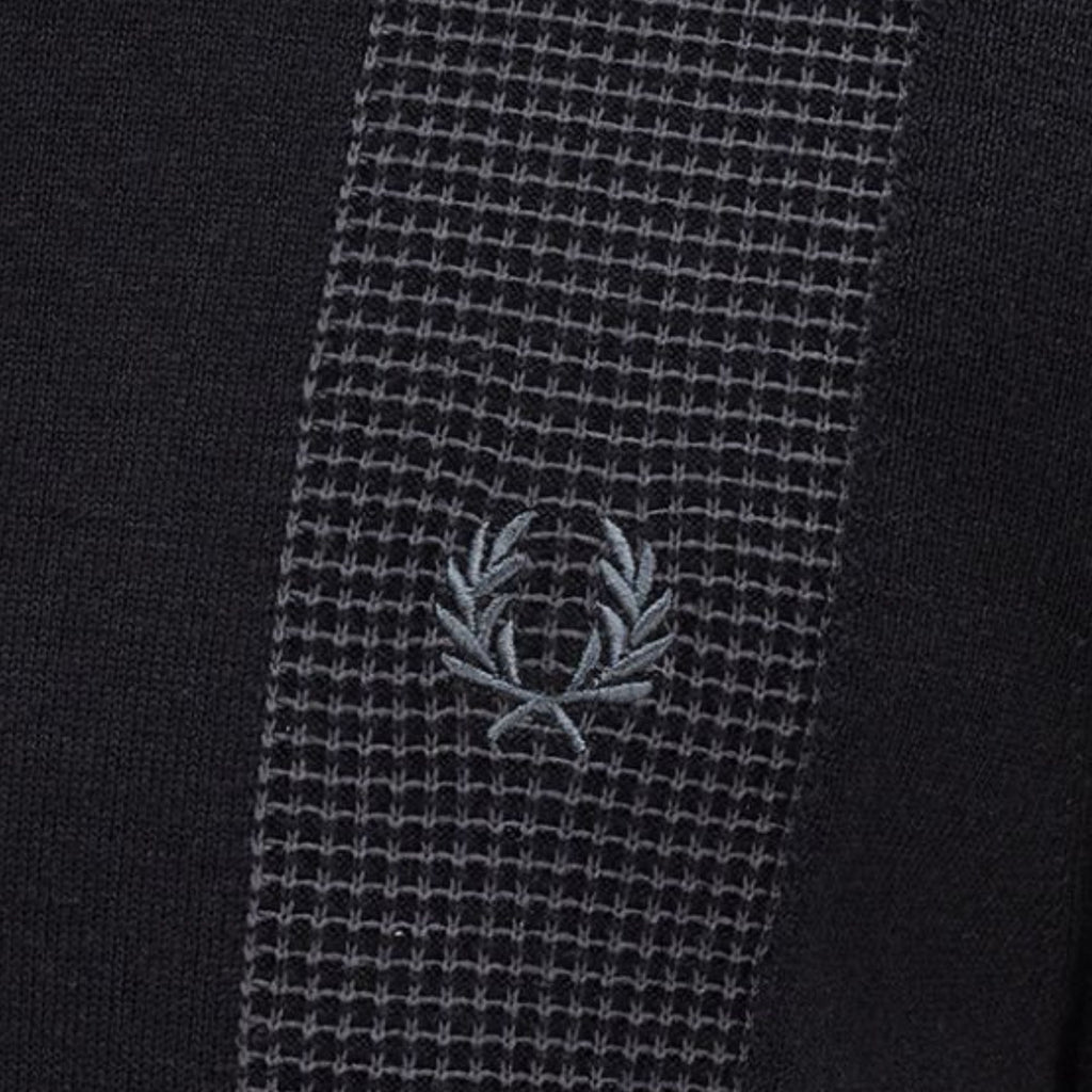 Fred Perry Panel Detail Knitted Shirt - Black