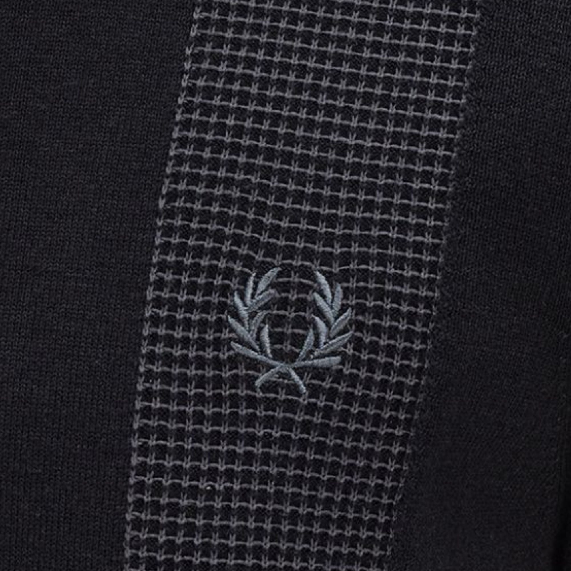 Fred Perry Panel Detail Knitted Shirt - Black