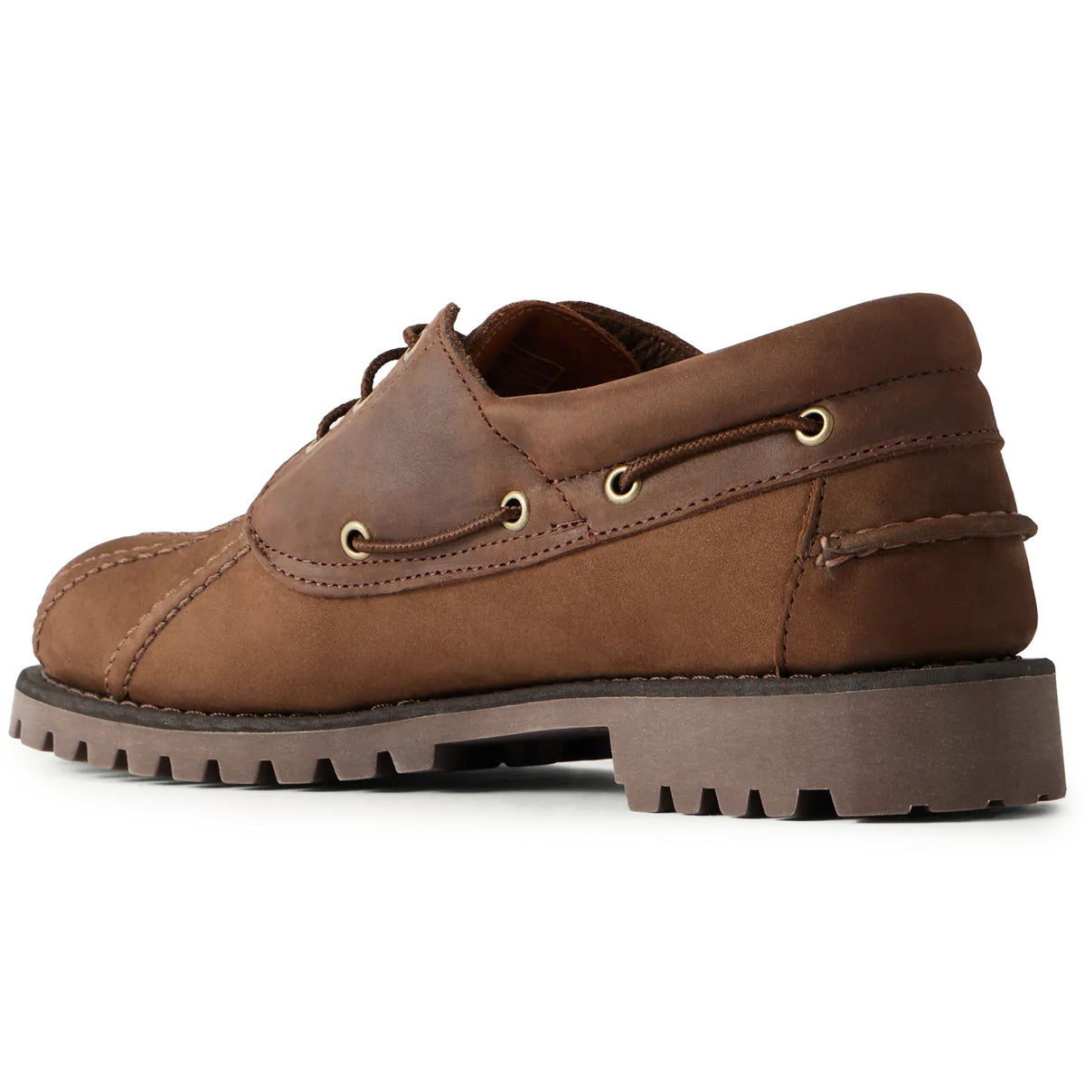 Sebago Tucker Panelled Leather Boat Shoes - Total Dark Brown