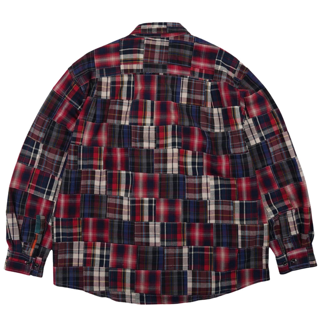 FrizmWORKS Madras Patchwork Relaxed Shirt - Wine