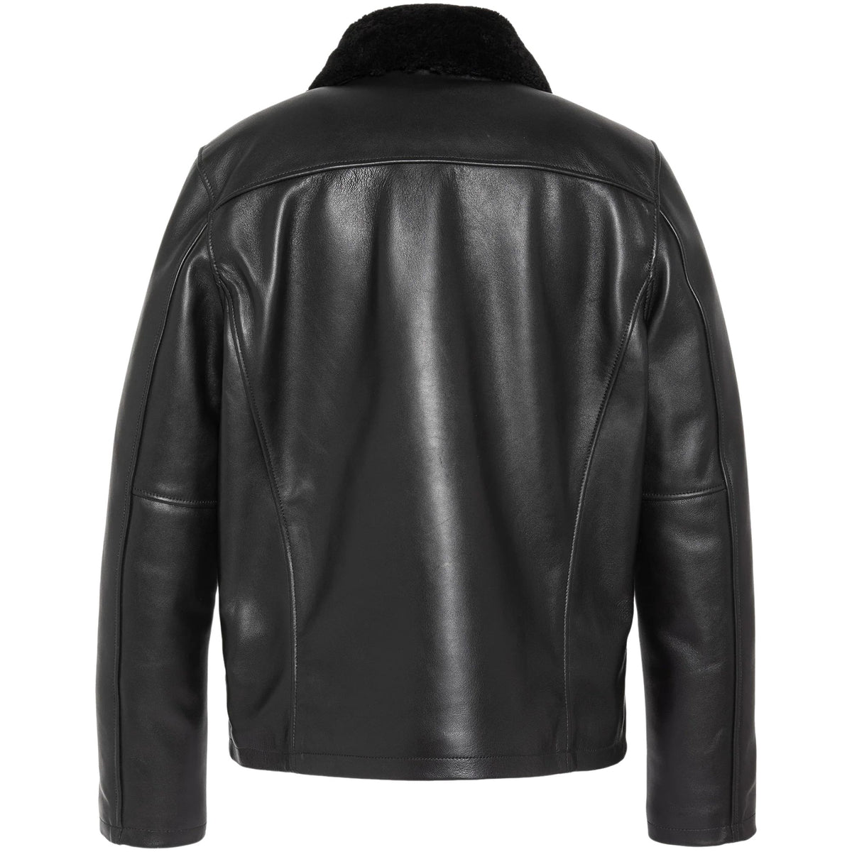 Schott Casual Lambskin Leather Jacket - Black