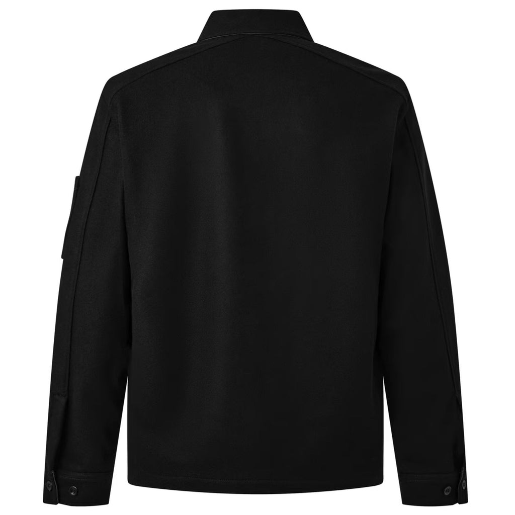 C.P Company  Felted Wool Lens Button Overshirt - Black