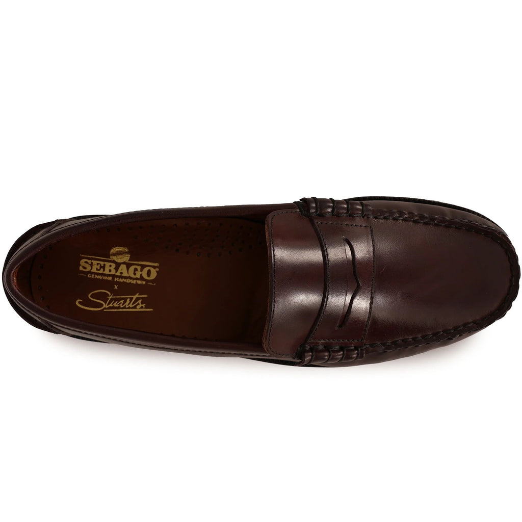 Sebago x Stuarts Dan Cordovan Penny Loafer - Brown Burgundy
