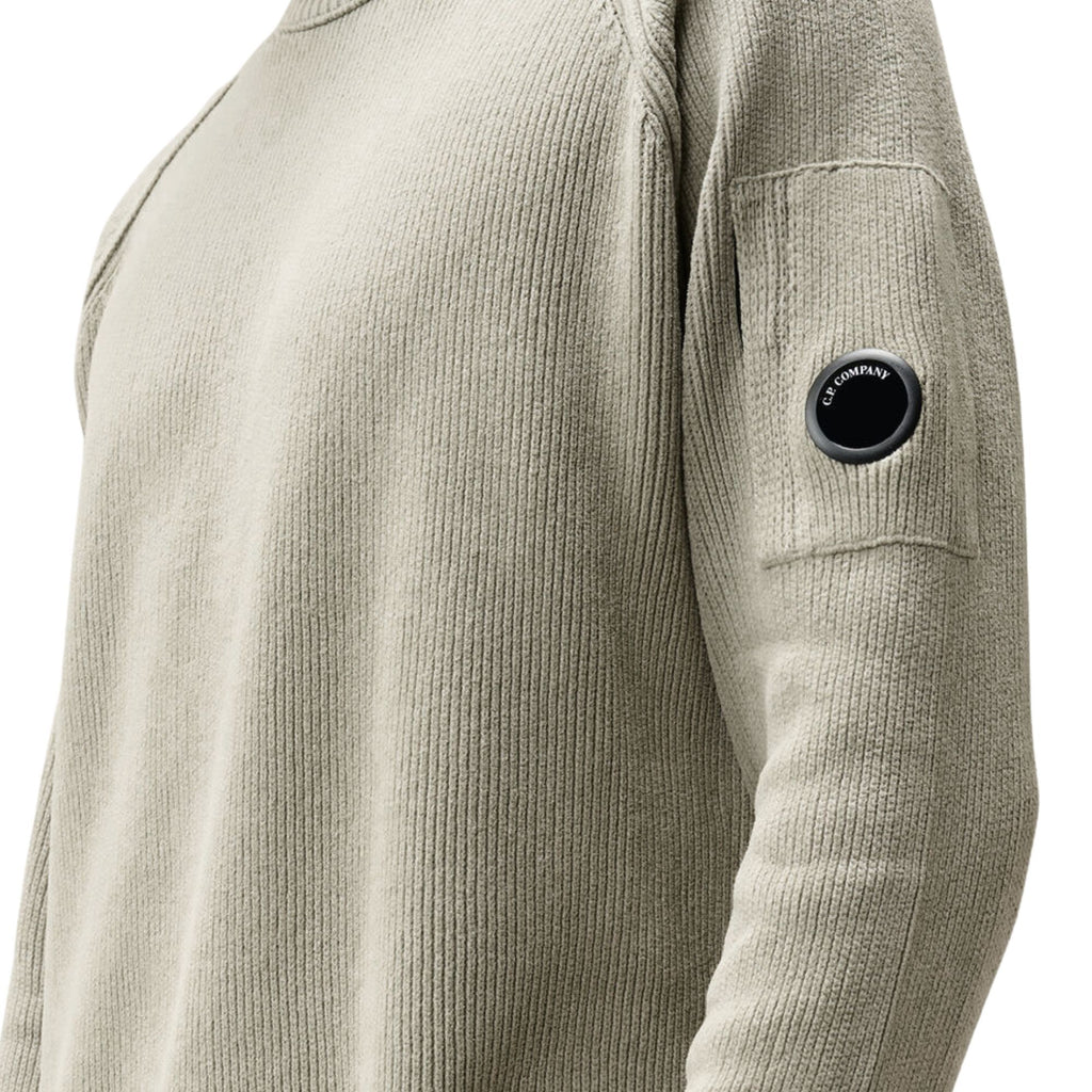 C.P Company Chenille Cotton Lens Crewneck Sweater - Ermine