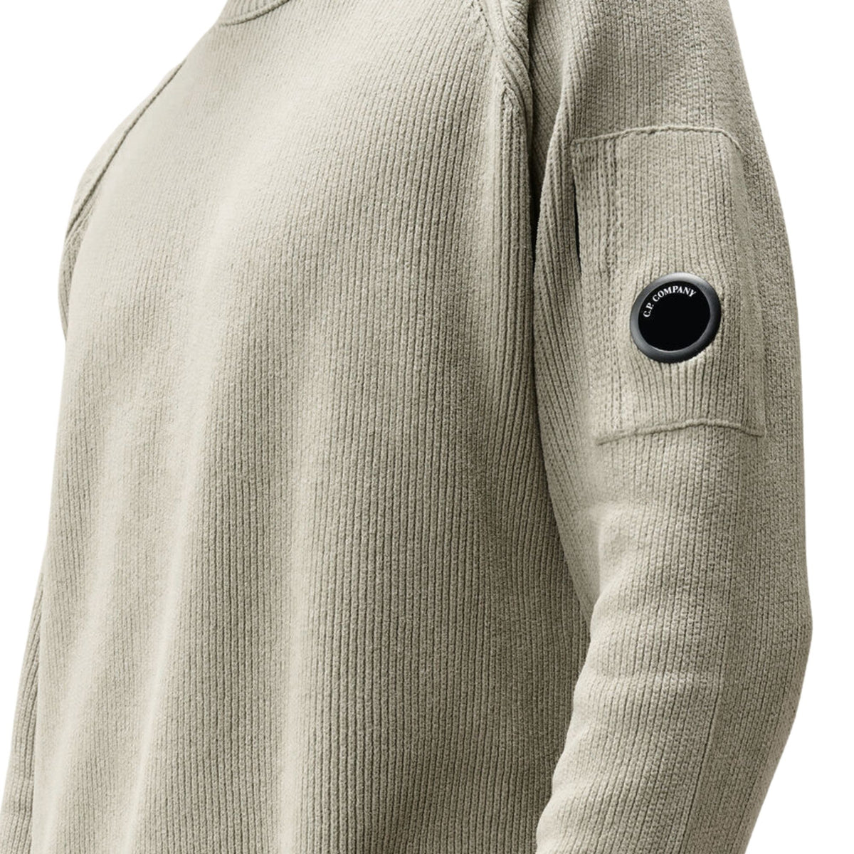 C.P Company Chenille Cotton Lens Crewneck Sweater - Ermine