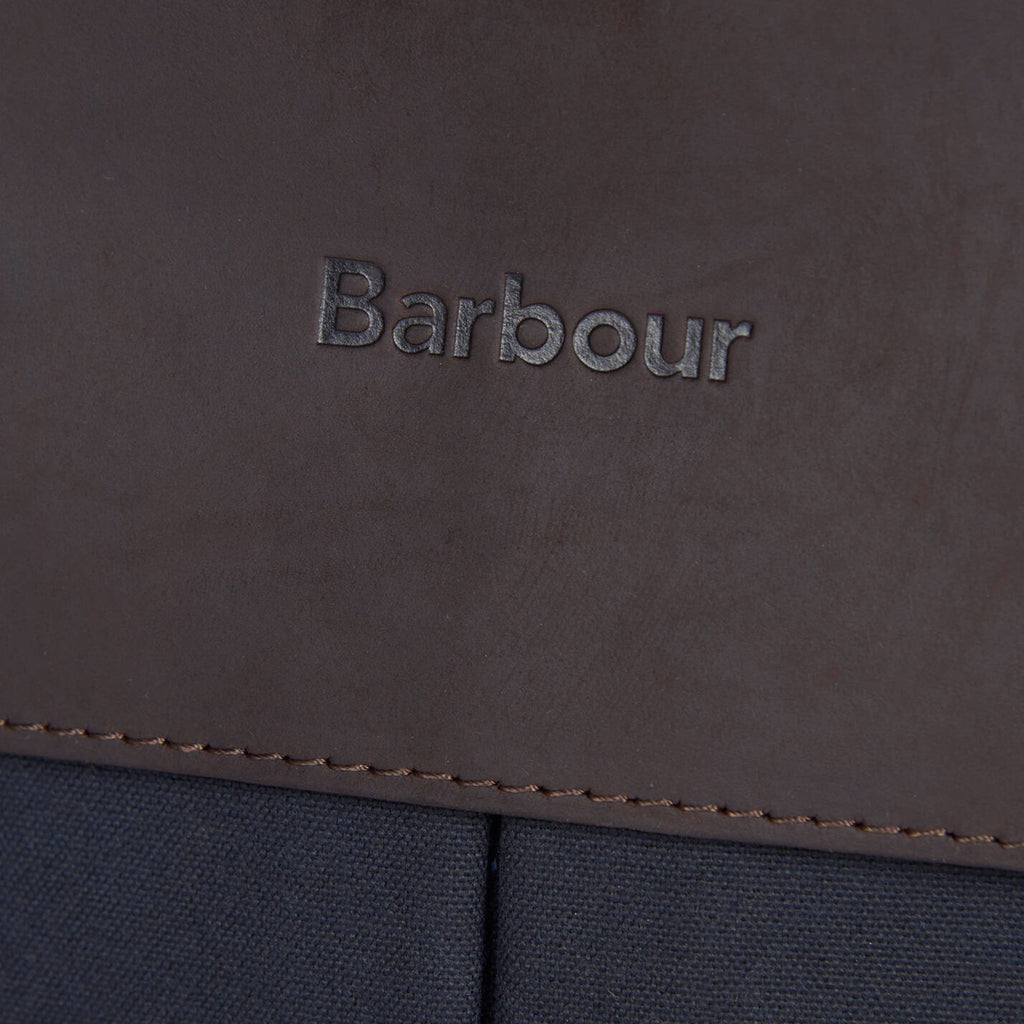 Barbour Wax Leather Briefcase - Navy