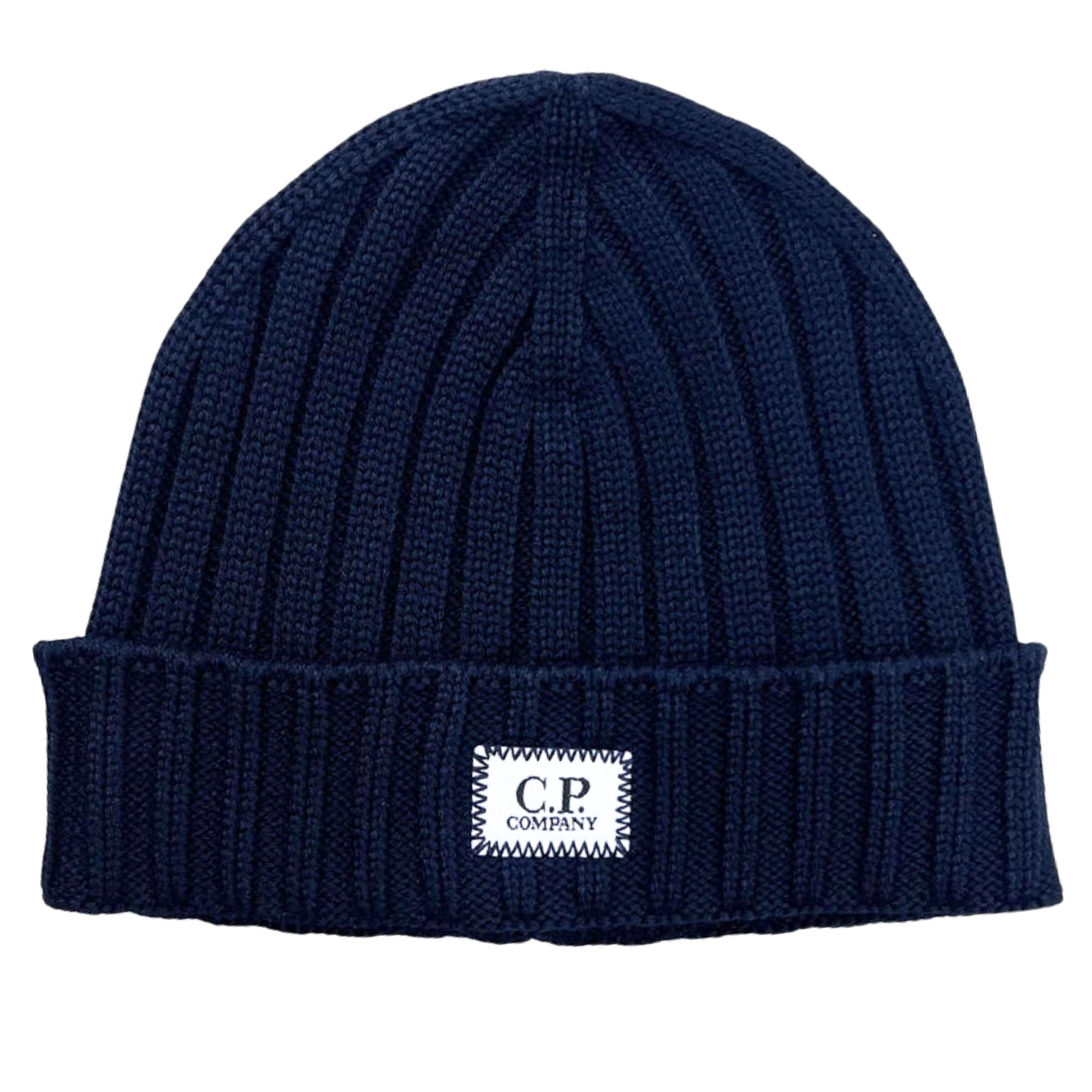 C.P Company Knit Cap Extrafine Merino Wool - Total Eclipse