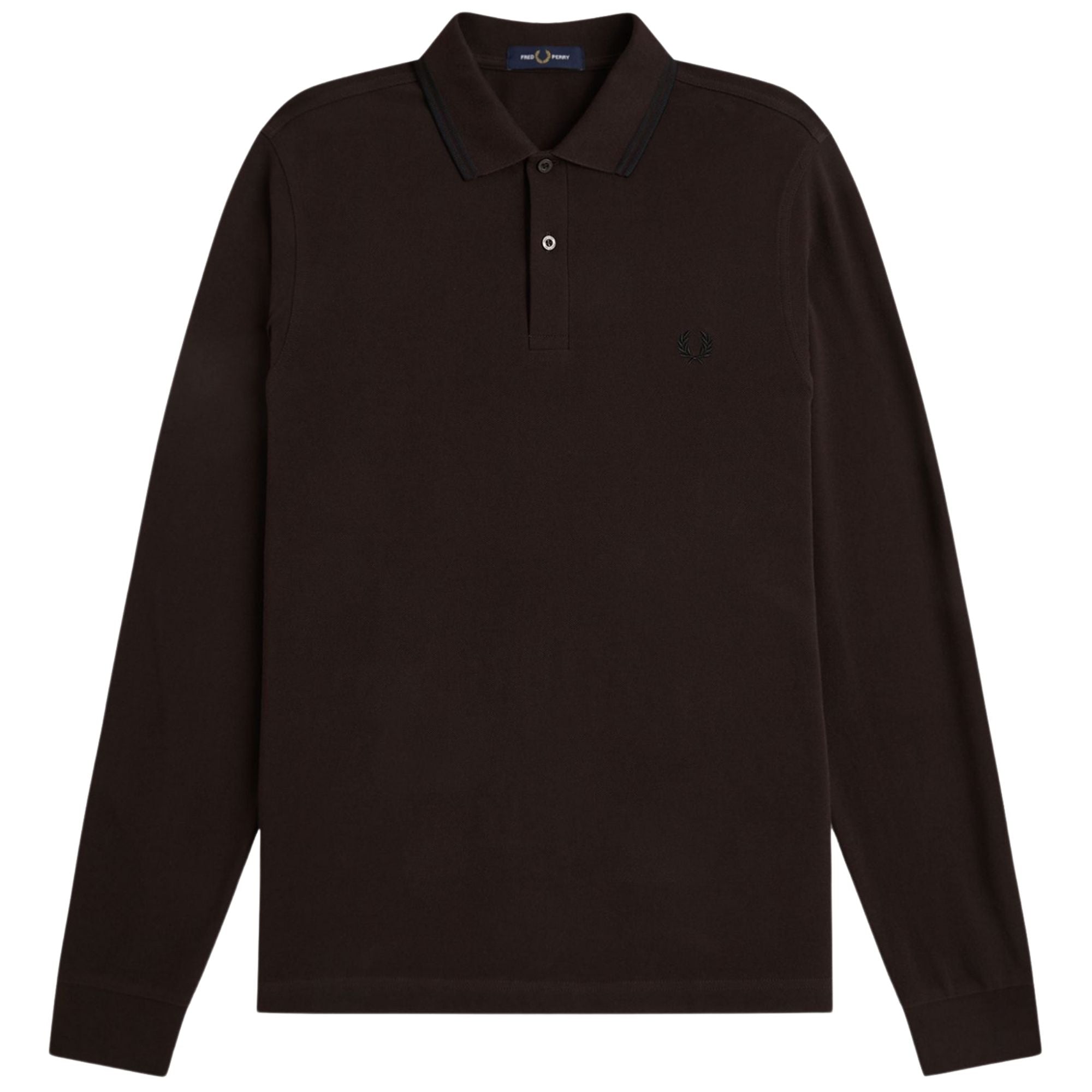 Fred Perry Long Sleeve Tipped Shirt - Rich Brown M3636-86C
