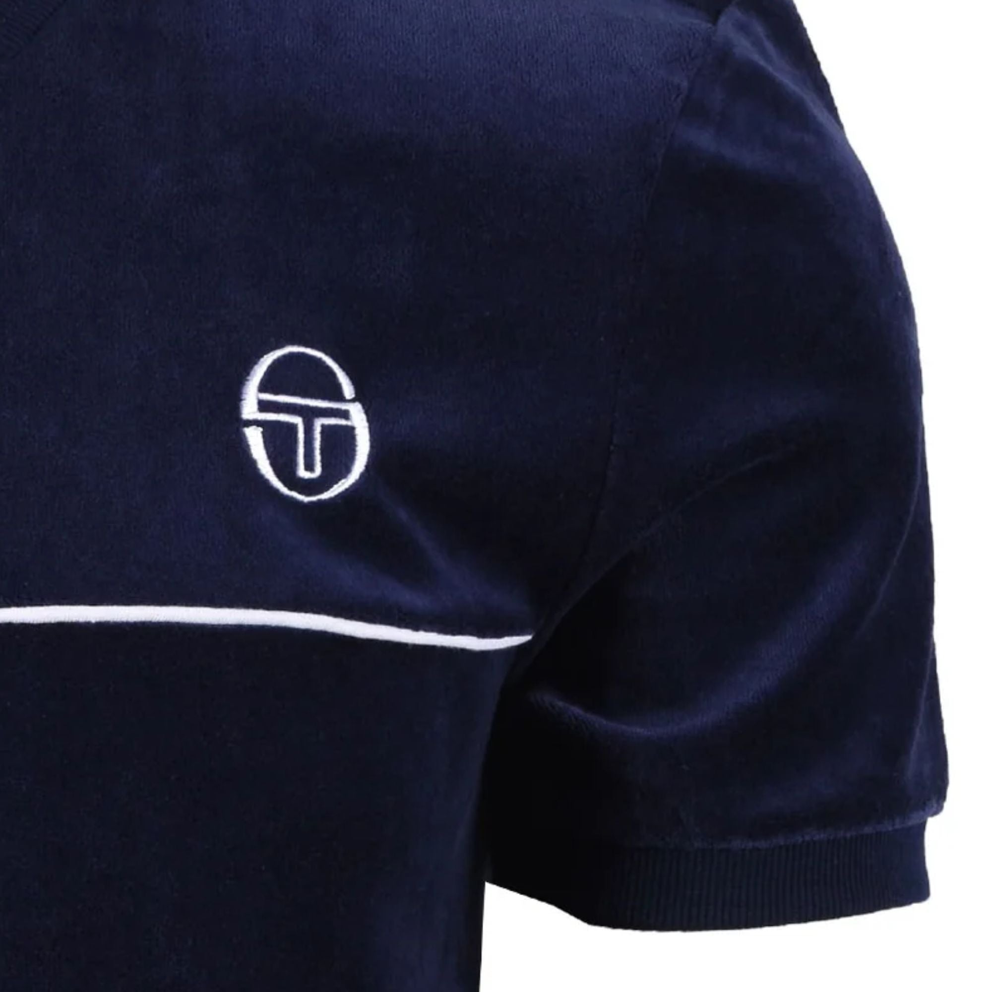 Sergio Tacchini Cardona Velour Zip Polo Shirt - Maritime Blue