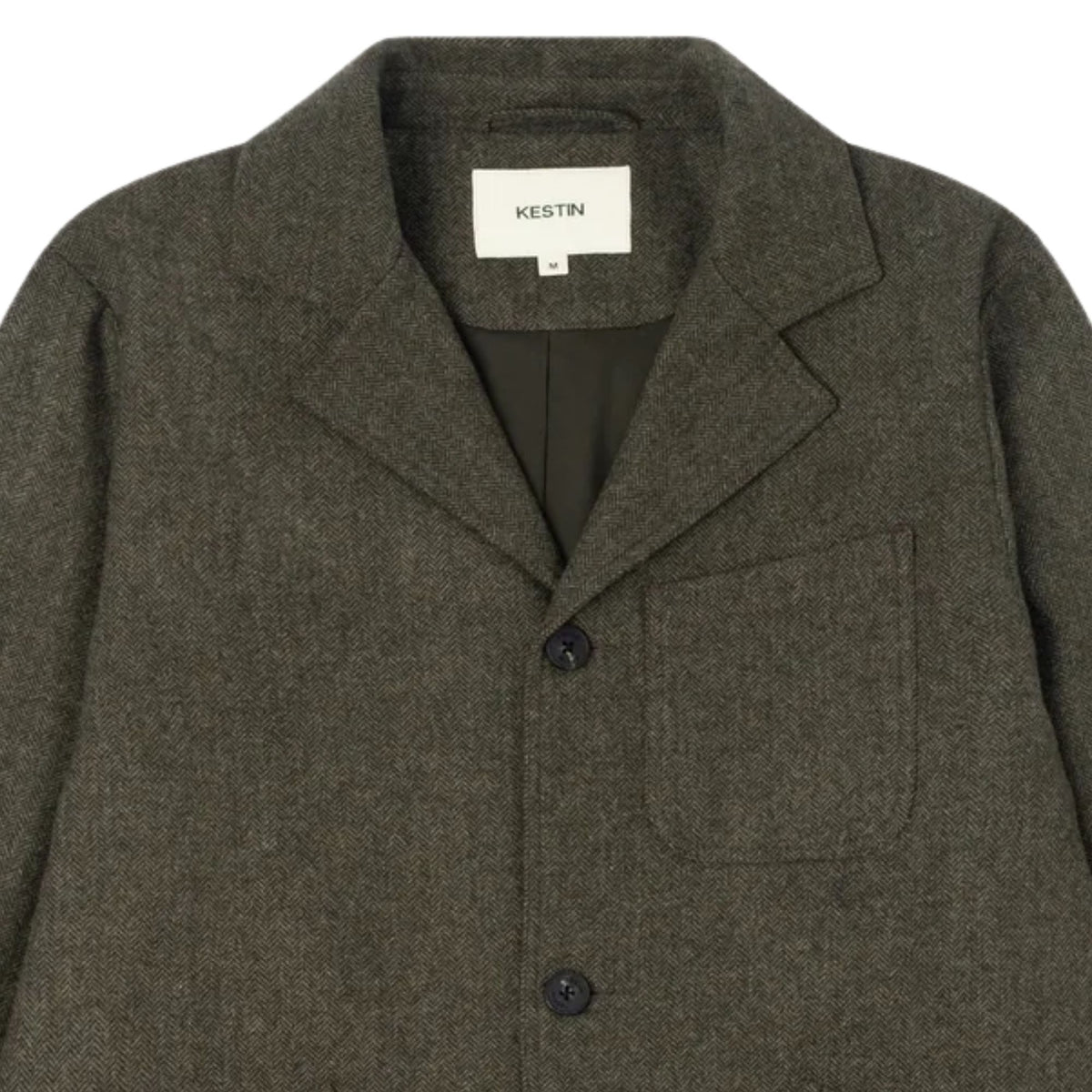 Kestin Herringbone Wool Blend Stac Blazer - Olive