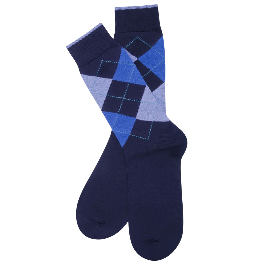 Stuarts London Brian Oak Argyle Socks - Blue