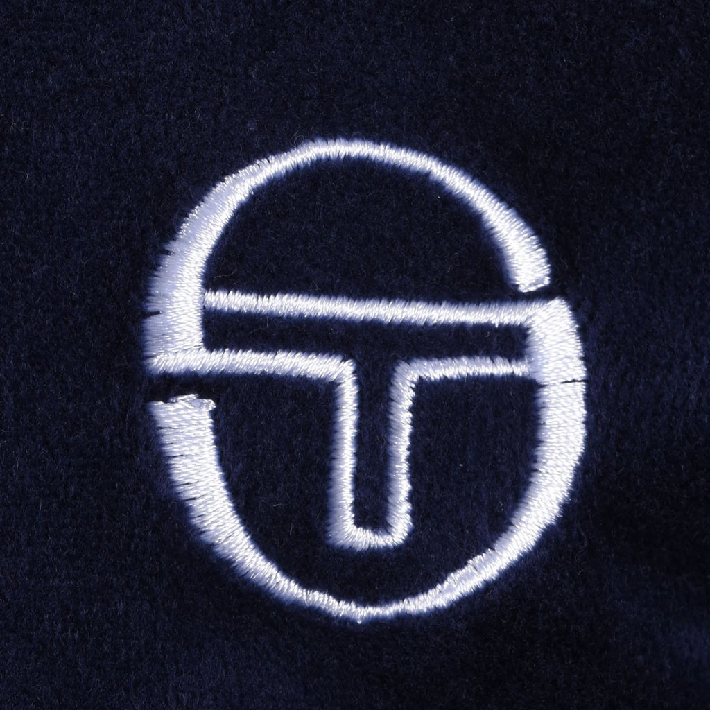 Sergio Tacchini Cardona Velour Zip Polo Shirt - Maritime Blue