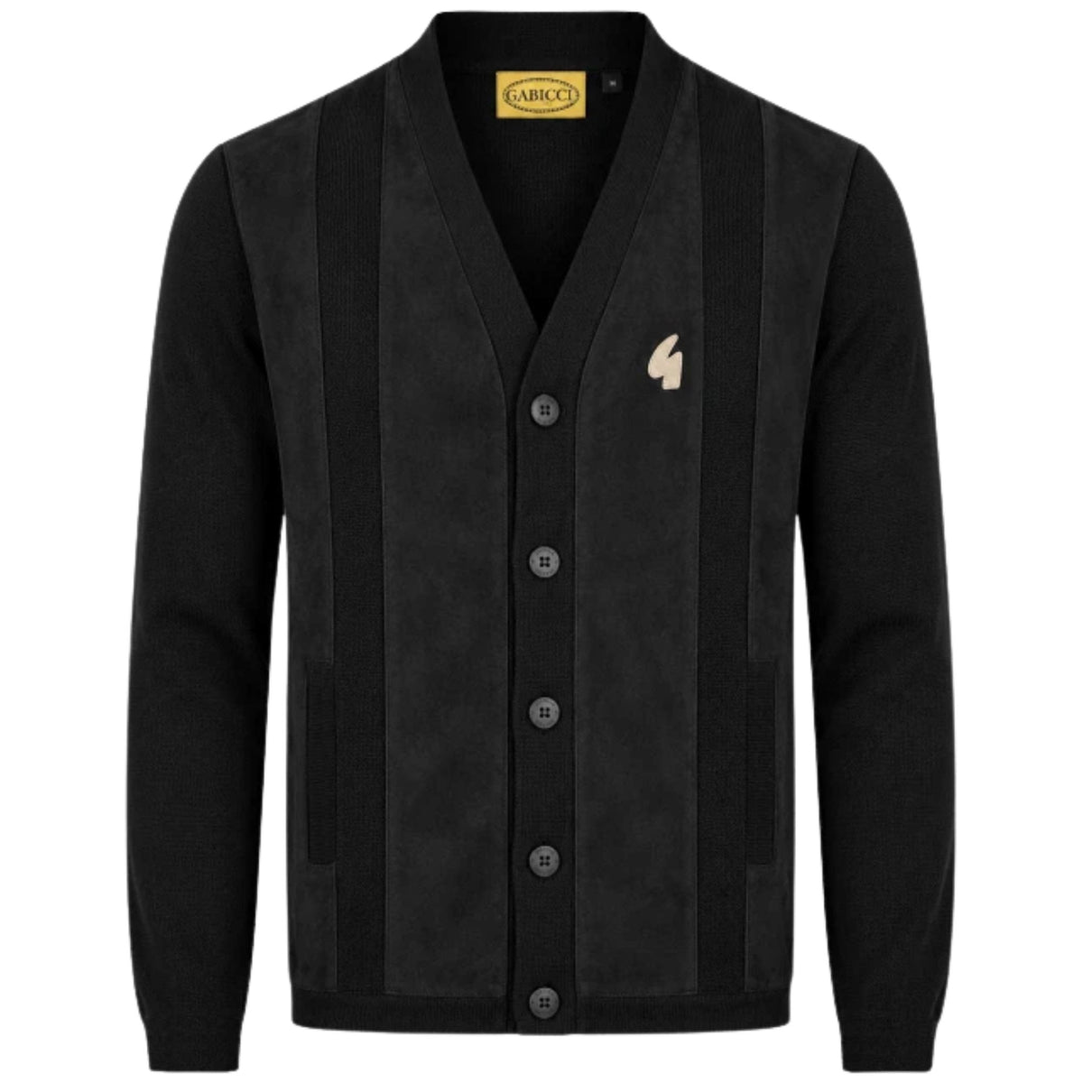 Gabicci Vintage Hurst Long Sleeve Knit Cardigan - Black