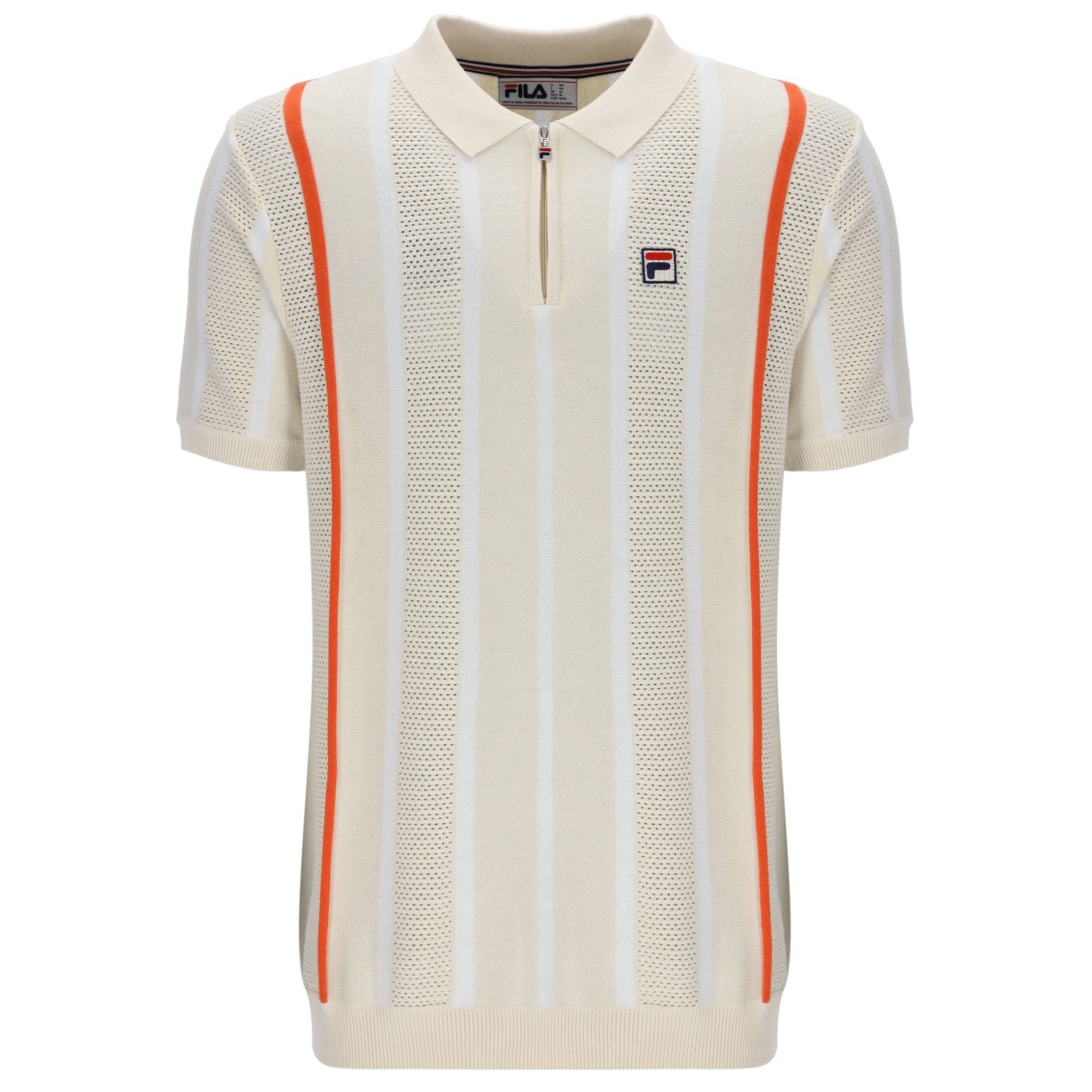 Giorgio Crochet Patchwork Knitted Polo Shirt - Tapioca