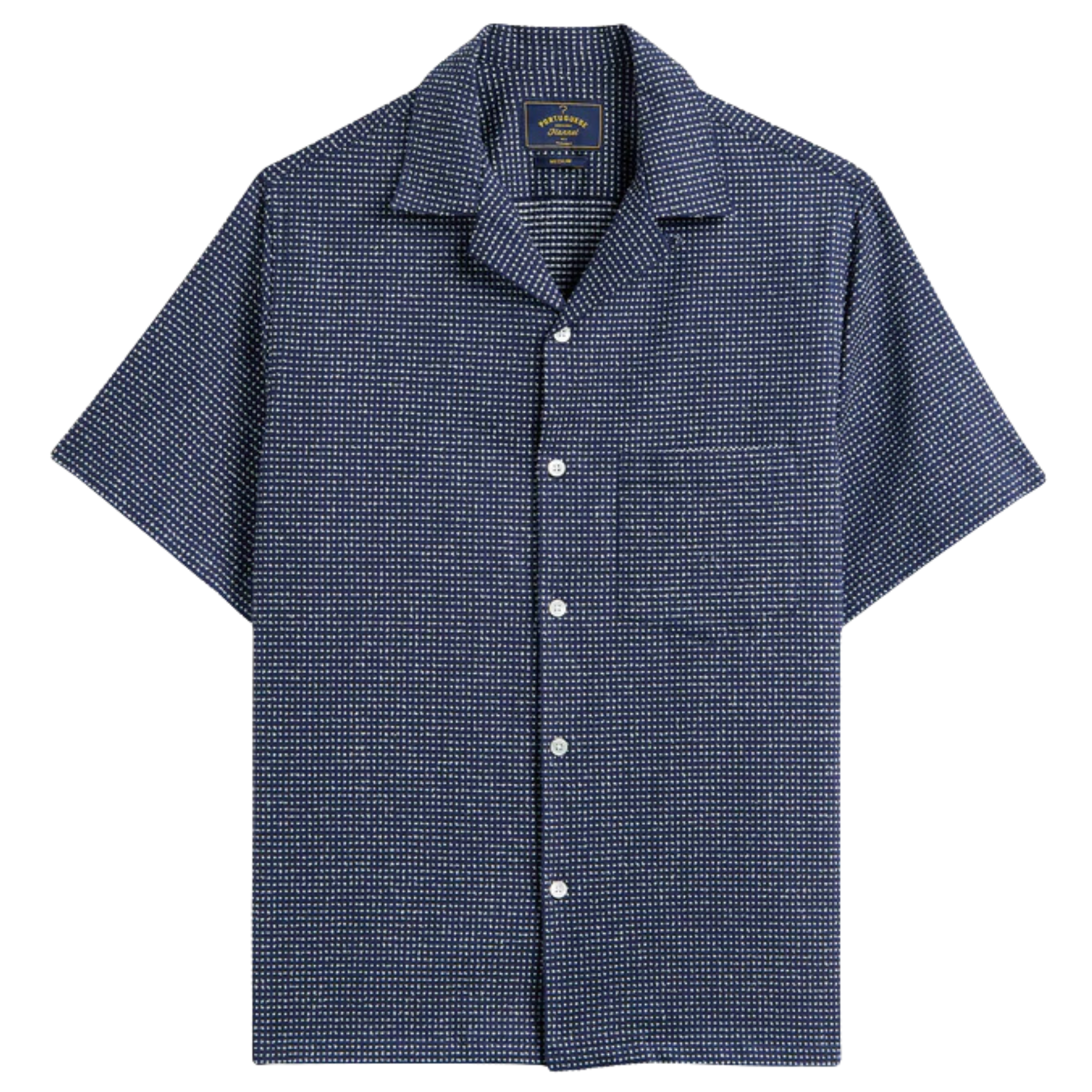 Portuguese Flannel Dots Shirt - Navy