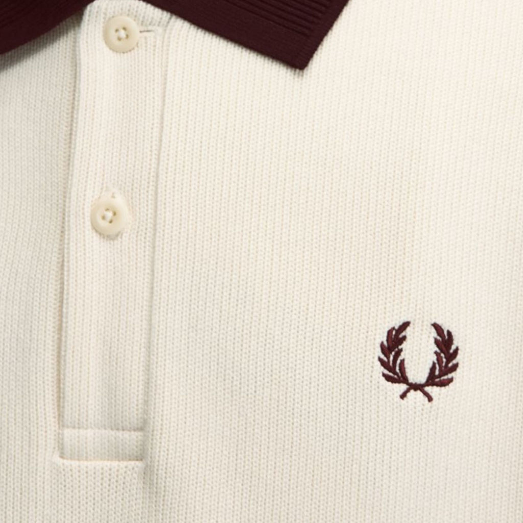 Fred Perry Tipped Collared Sweatshirt - Ecru
