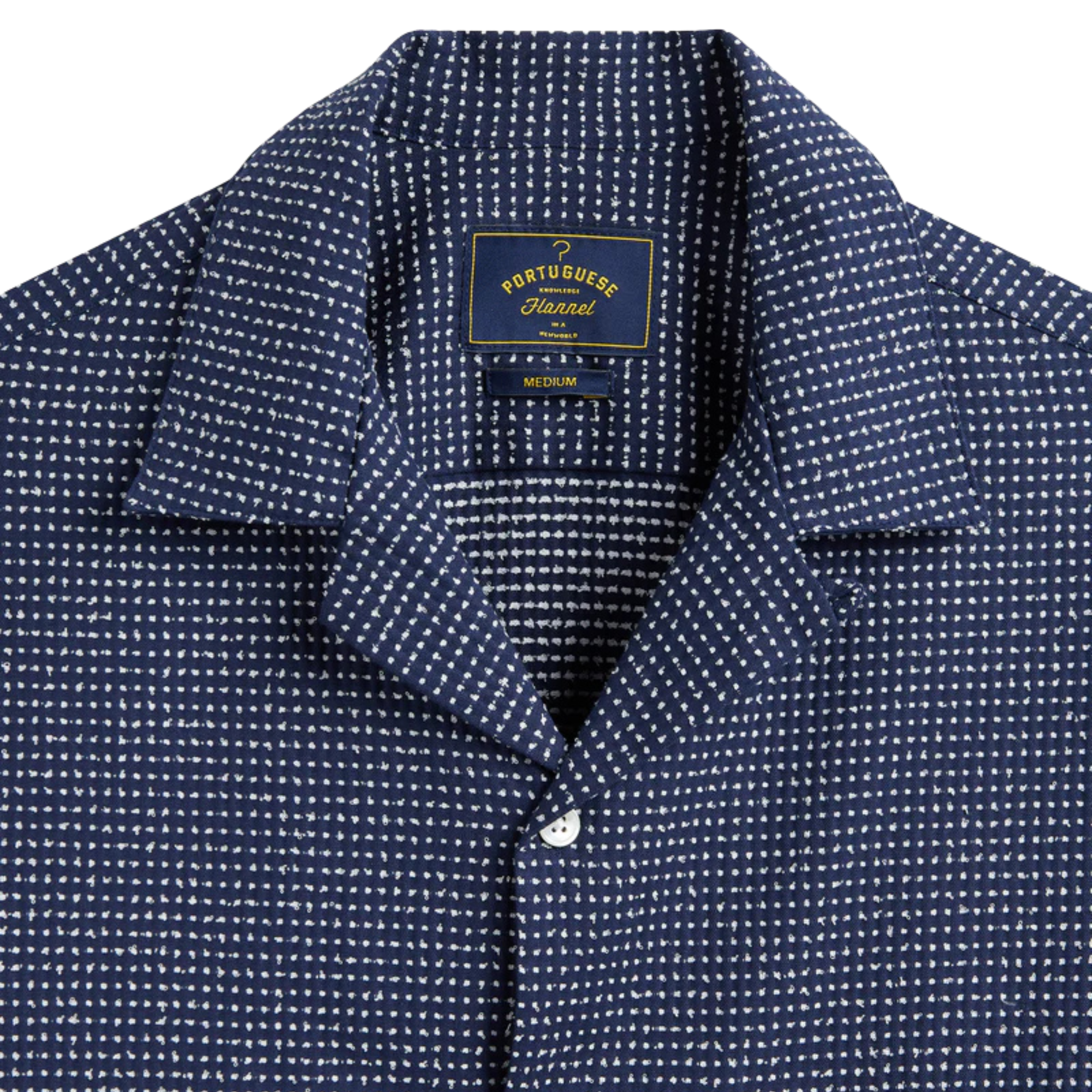 Portuguese Flannel Dots Shirt - Navy
