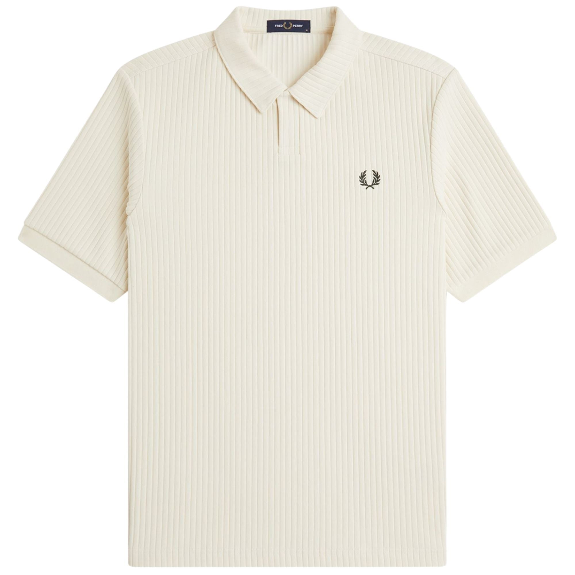 Fred Perry Drop Needle Jersey Polo Shirt - Ecru M3407-560